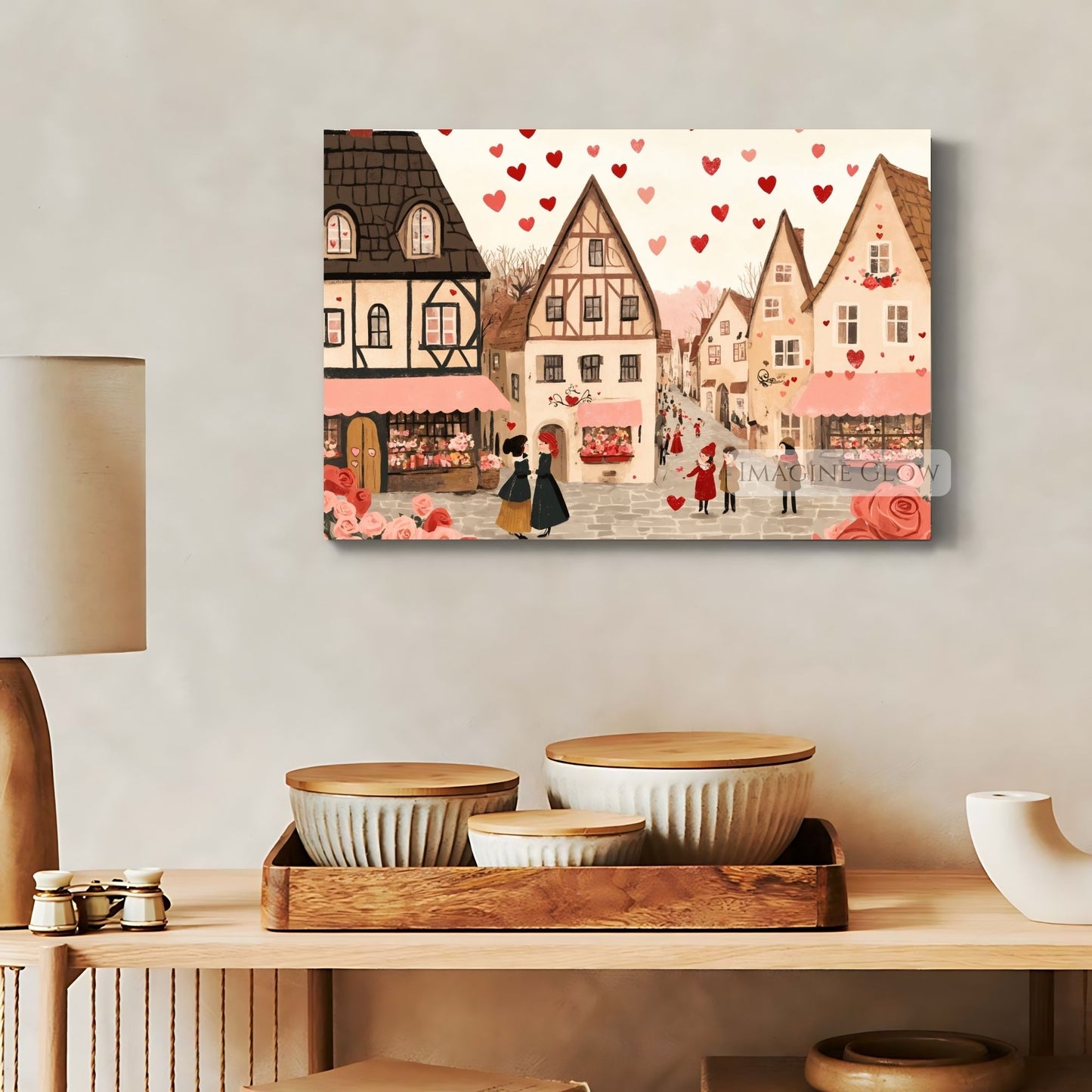 Valentine’s heart-themed street art for romantic settings