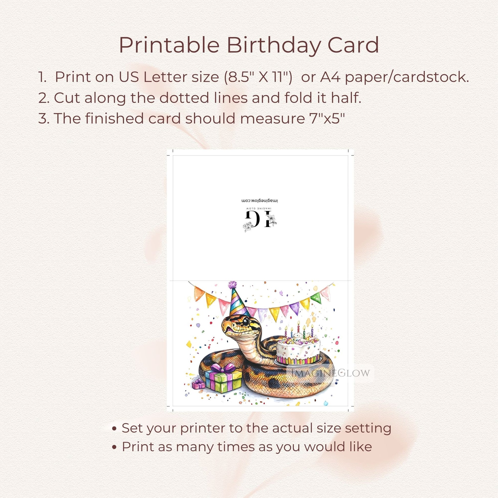 unique reptile birthday card
herpetology birthday card
snake themed digital card
printable birthday card with snake