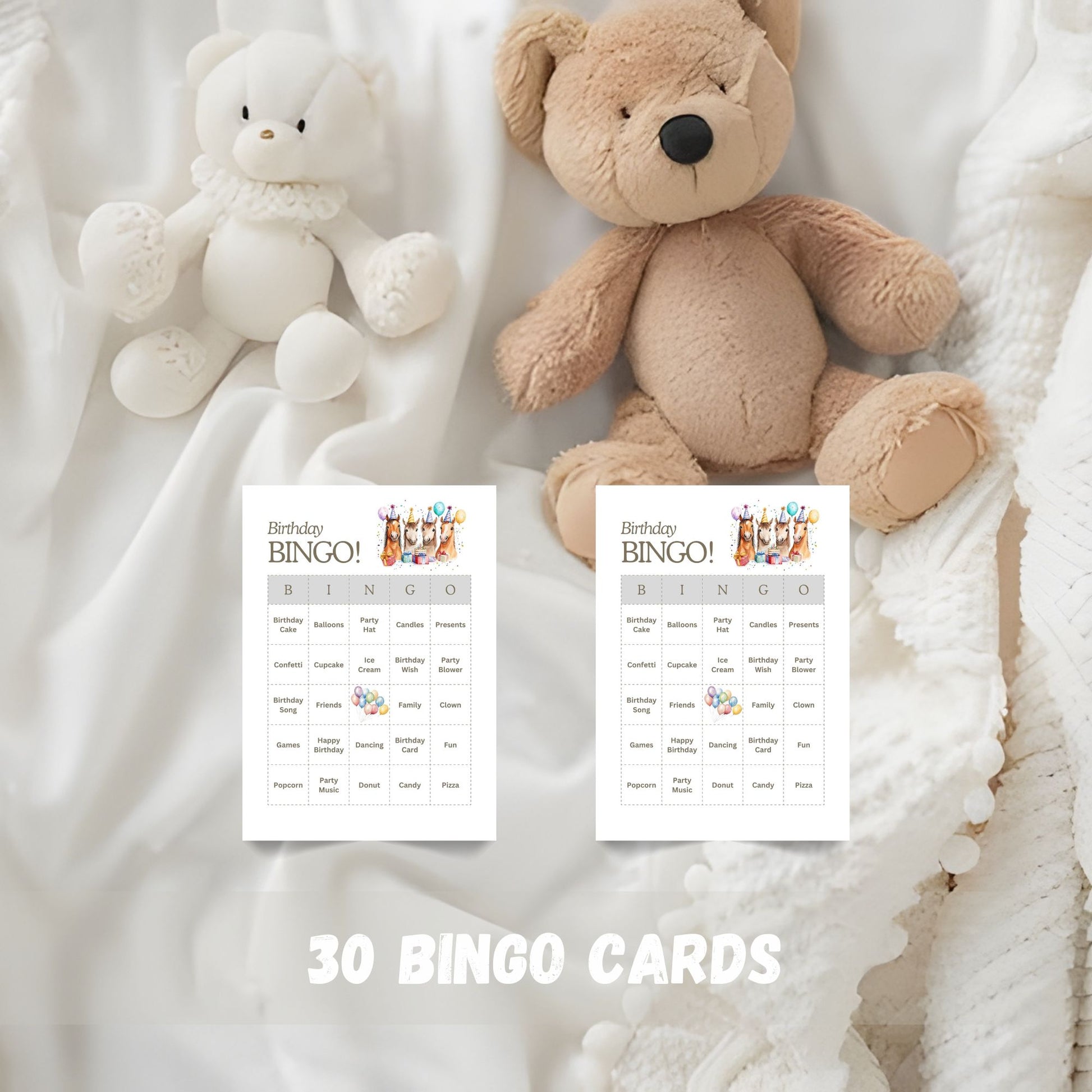 Horse birthday bingo game printable