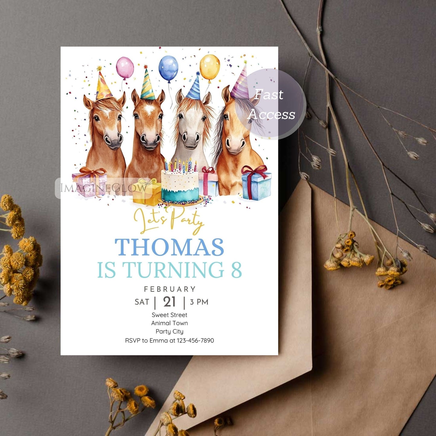 western horse birthday template
horse invite printable download