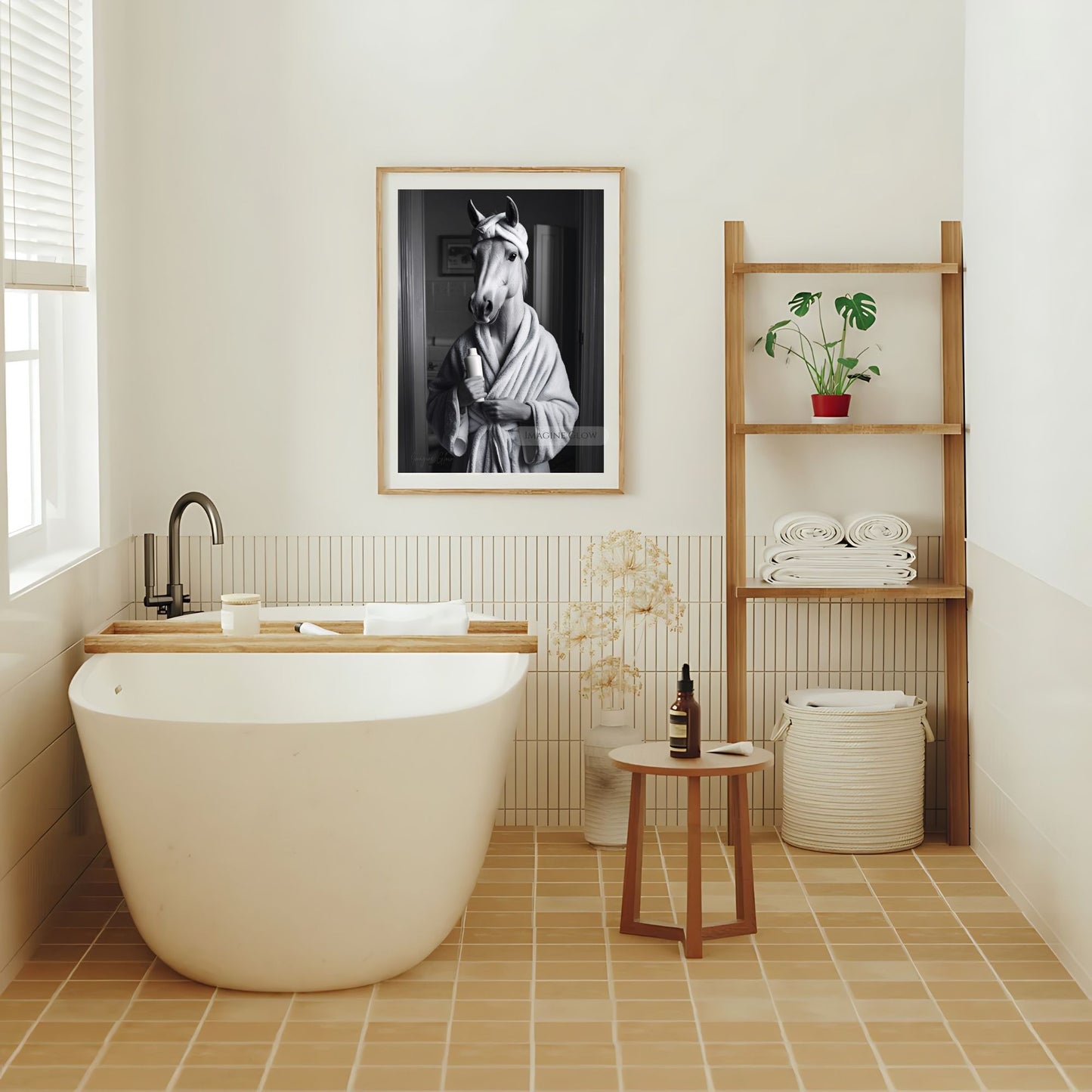 Animal bathroom print horse decor