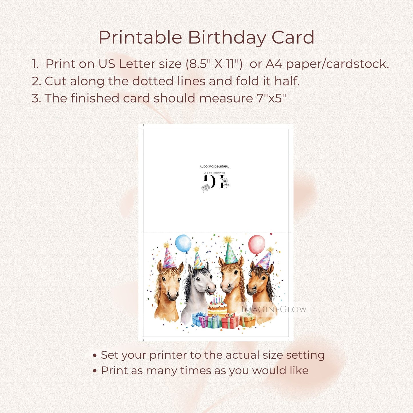 horse card for adults
country horse birthday card
digital horse greeting card
