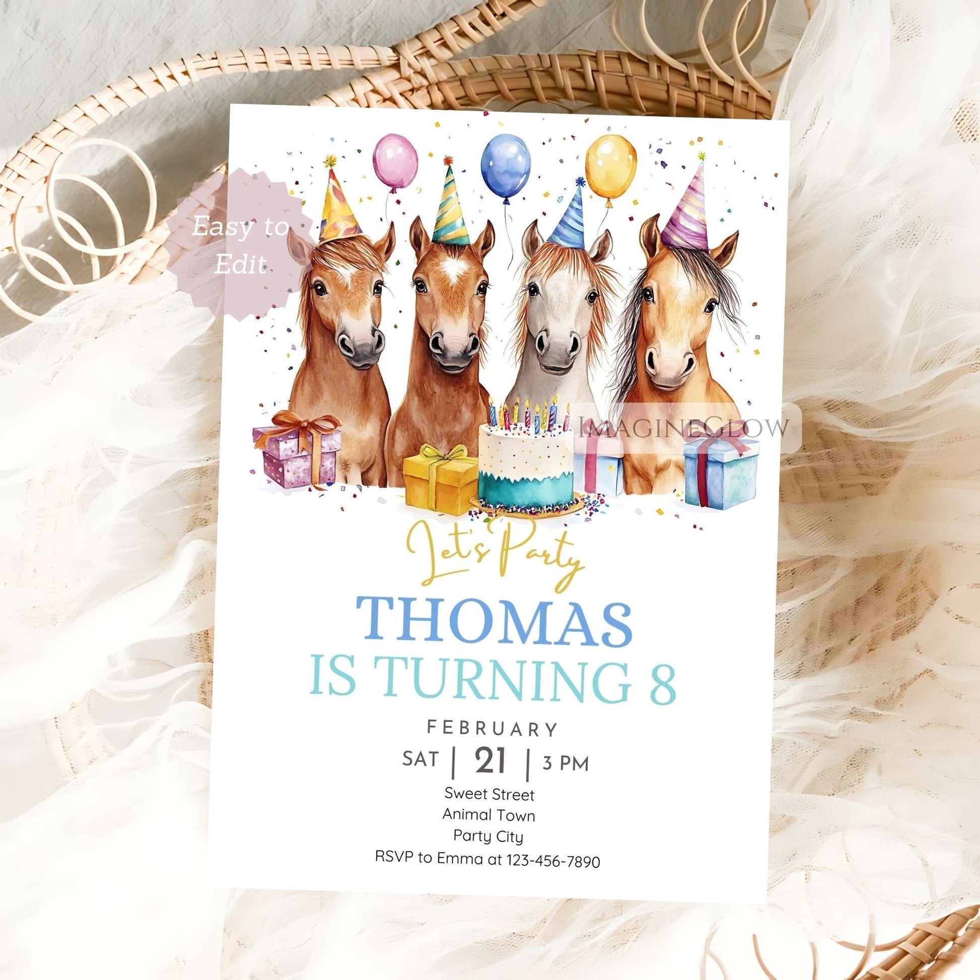 country horse party invitation