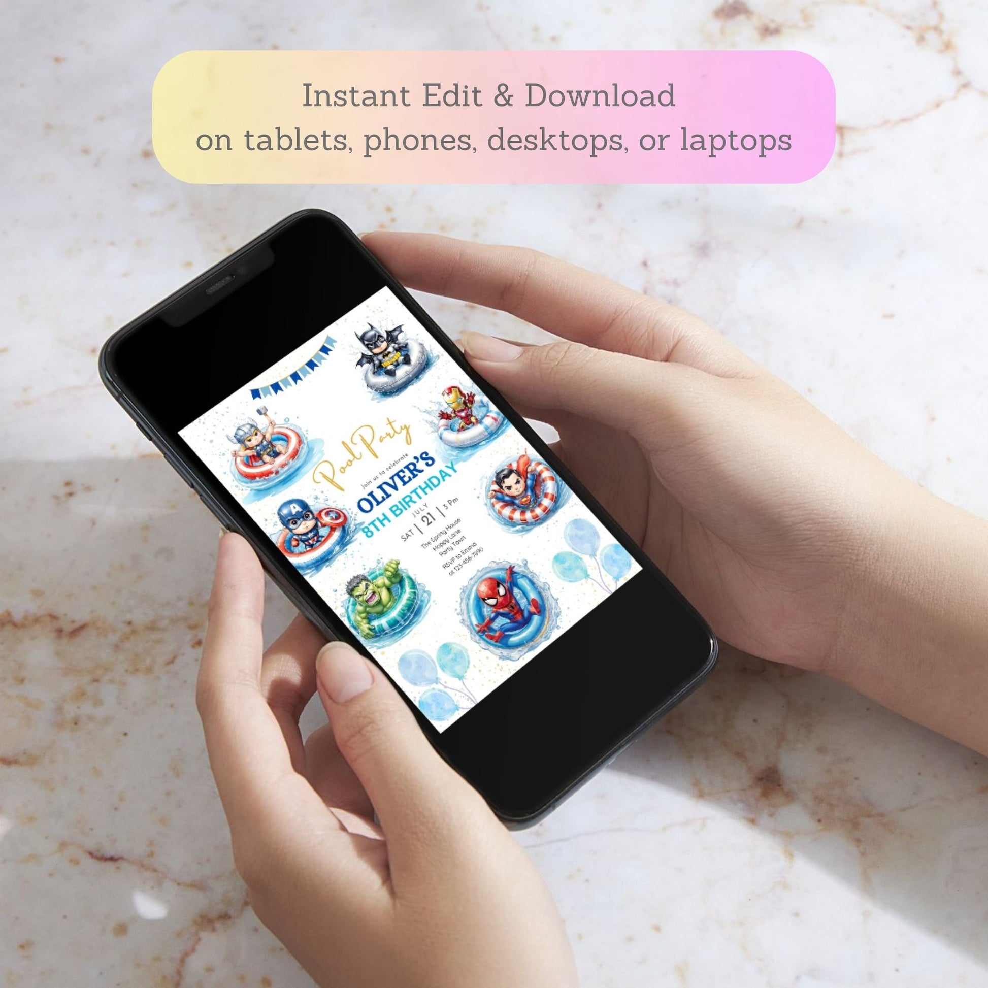 superhero birthday invitation printable
marvel and dc party invite