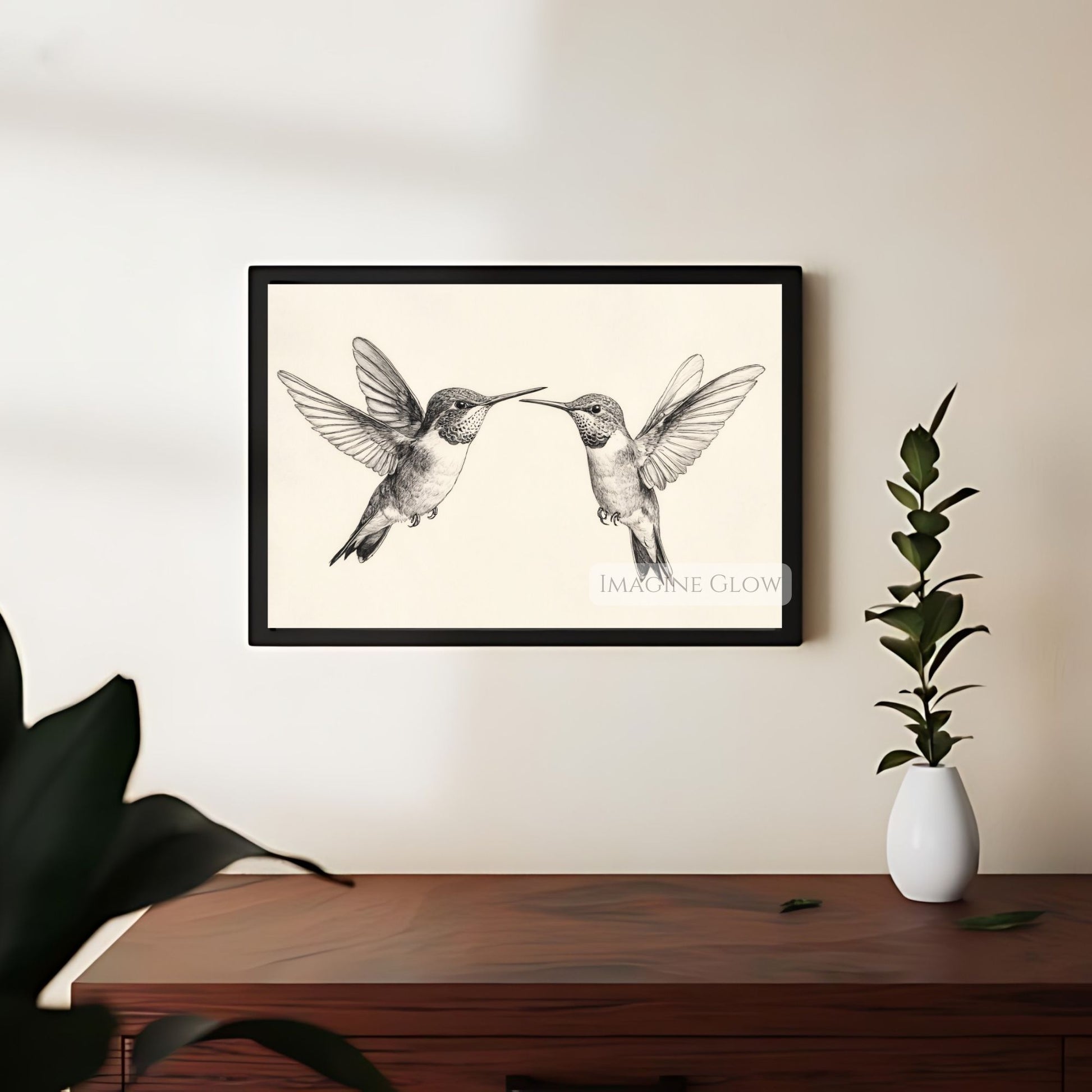 Rustic hummingbird pencil art for home decor