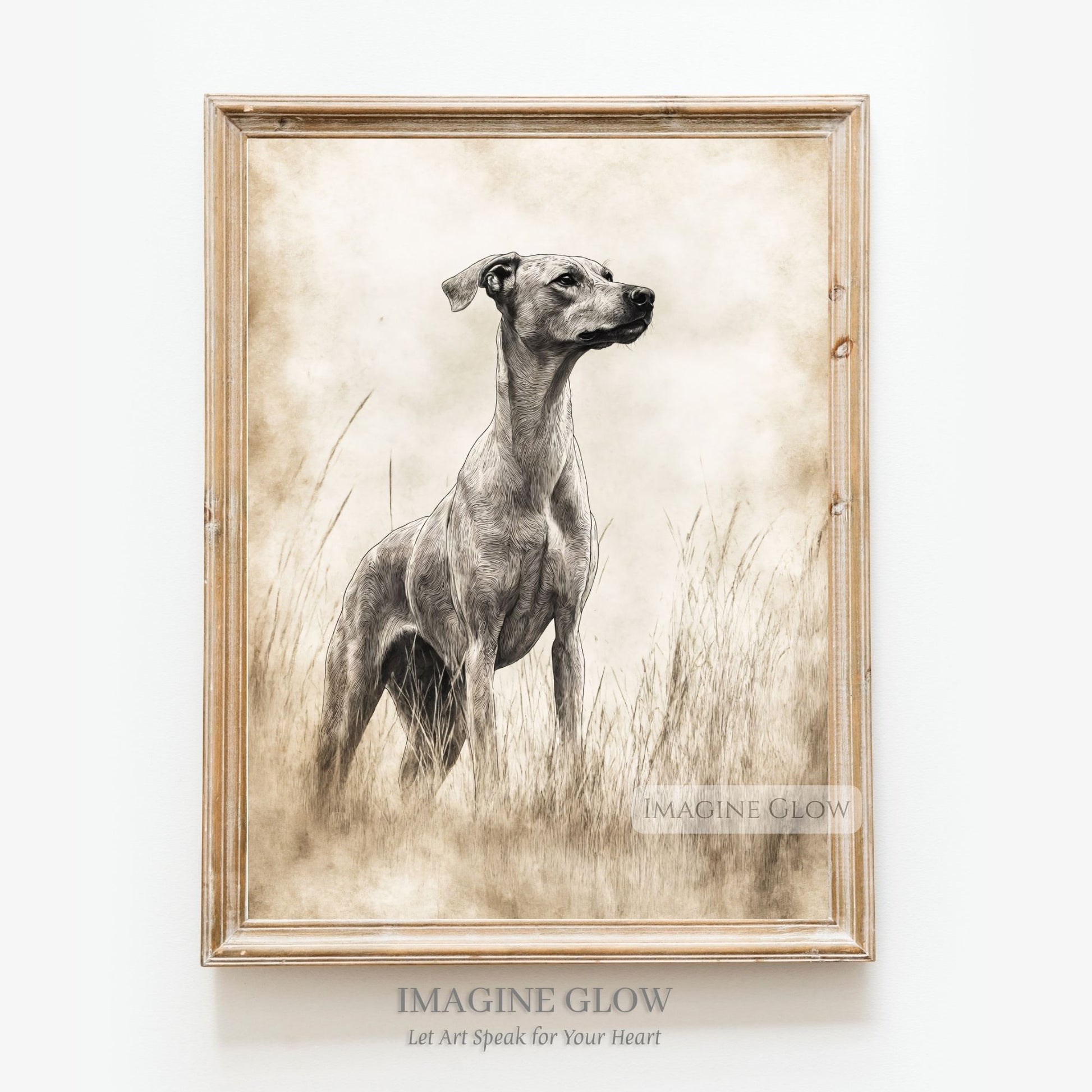 Sporting dog pencil sketch for rustic wall decor.