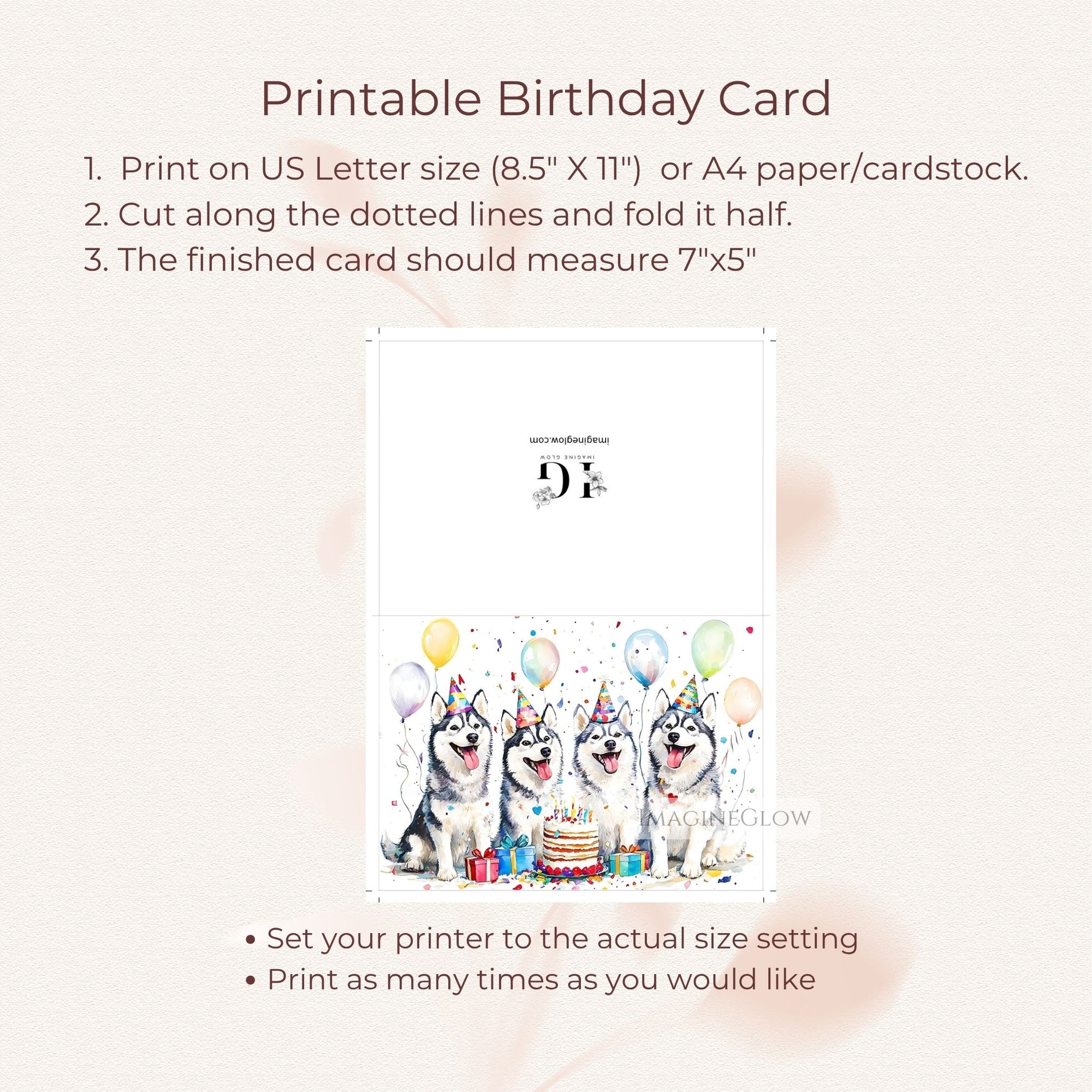 adorable husky greeting
husky themed birthday card