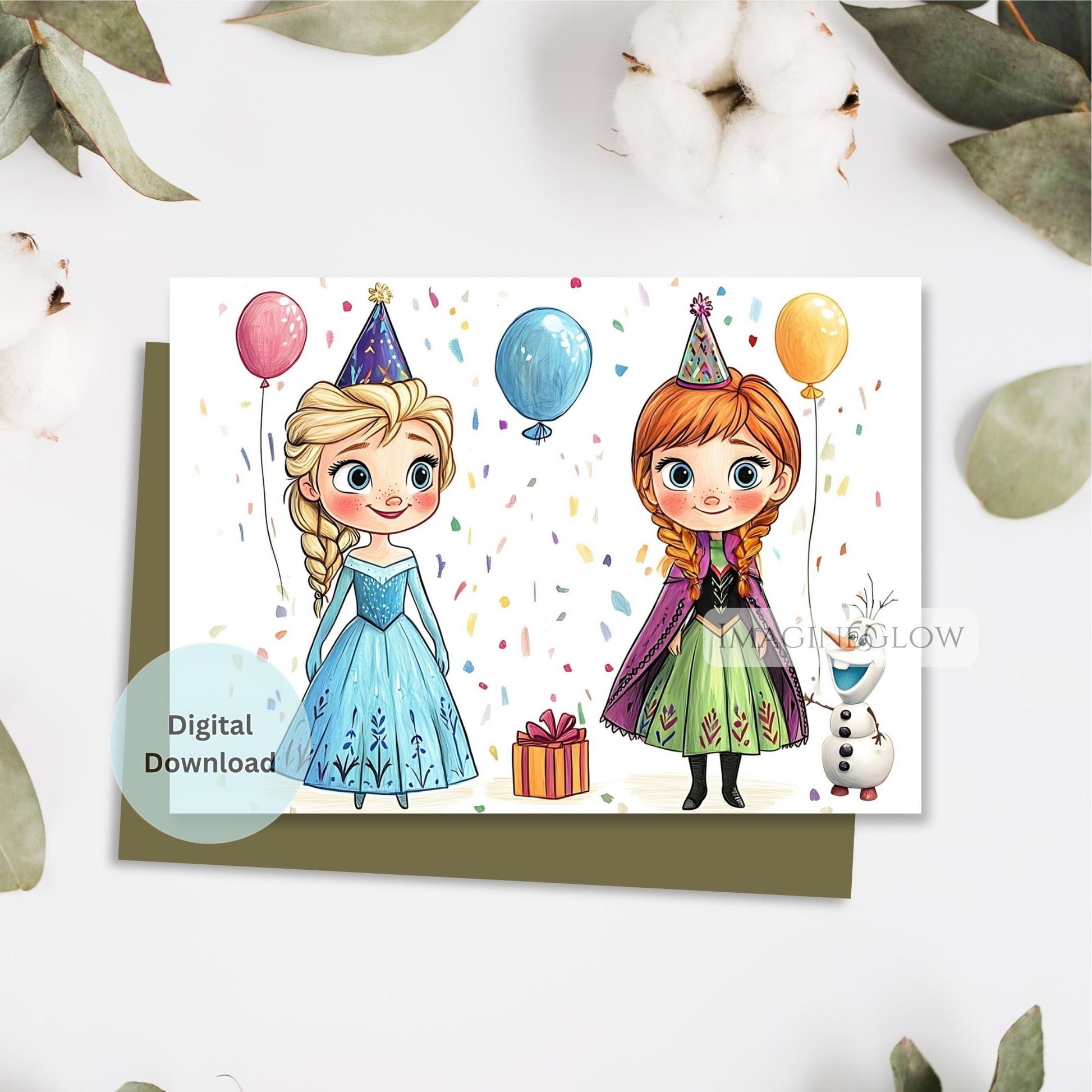 Frozen-inspired digital card
Ice castle birthday card
