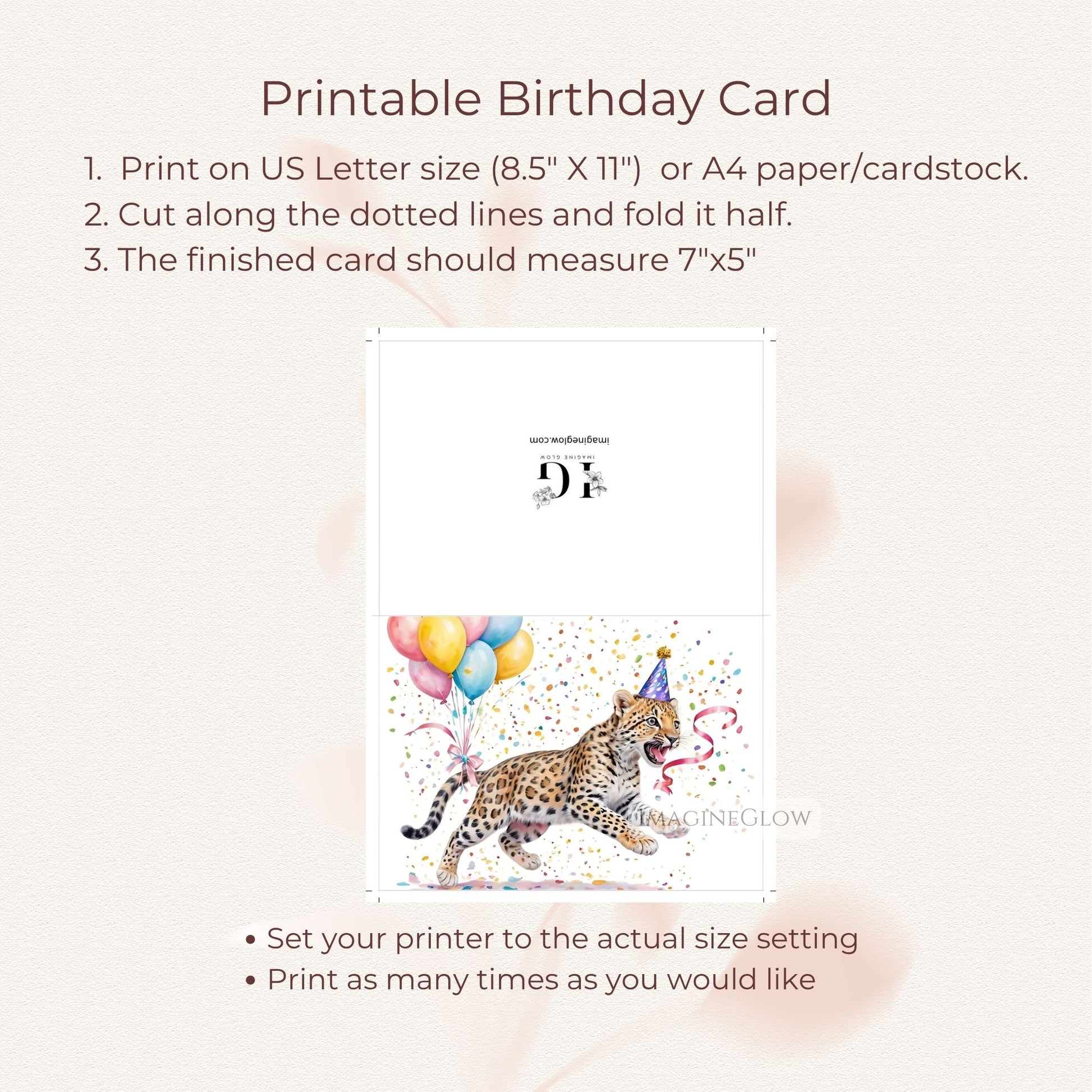 Cheetah and leopard birthday card digital download
Wild cats birthday greeting card with cheetah and leopard
Printable birthday card featuring big cats
Safari themed cheetah leopard birthday card