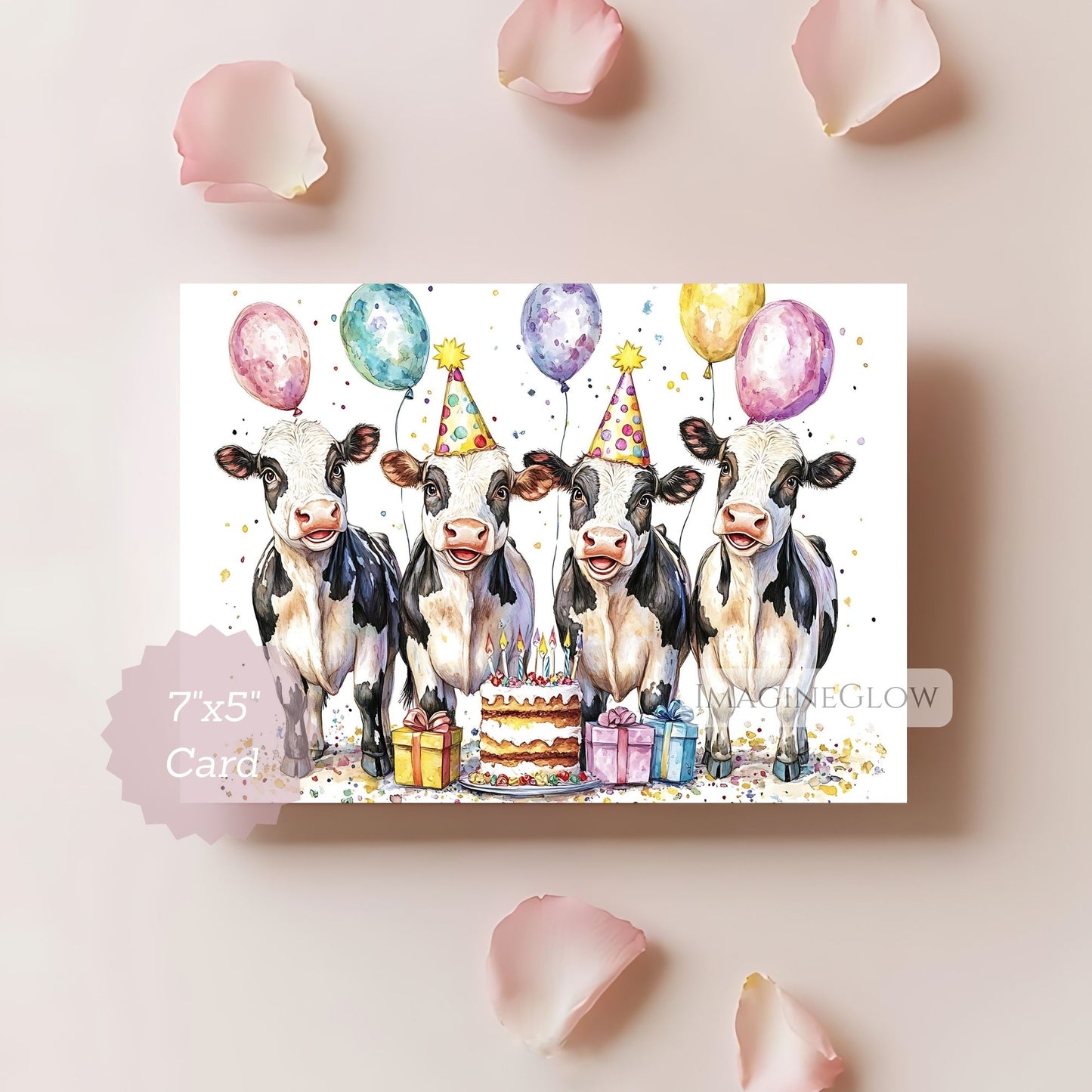 kids cow card
adult farm animal birthday card
playful cow illustration
cheerful animal birthday card