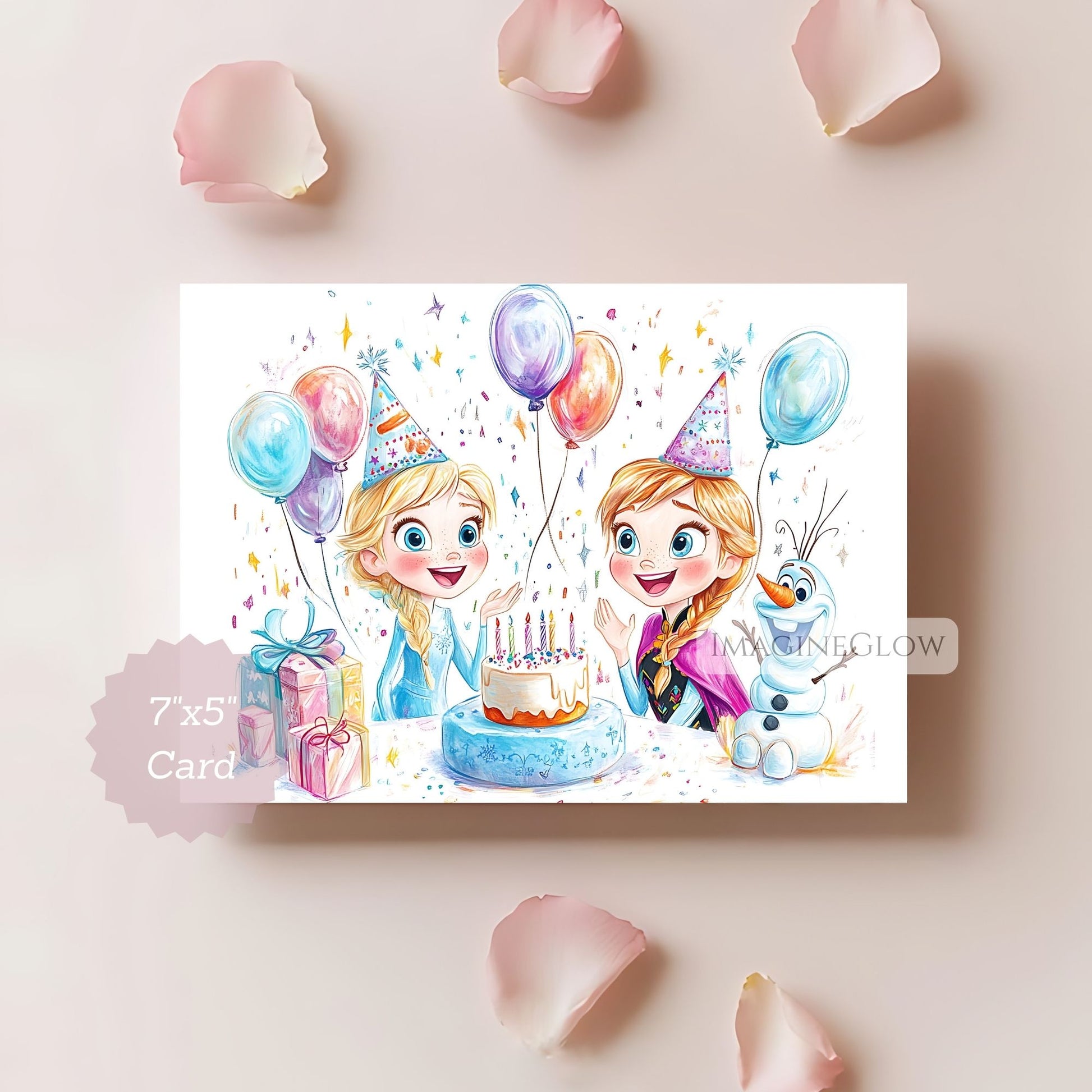 Digital Frozen greeting card for girls
Elsa and Anna snow theme birthday card
Winter wonderland Frozen birthday card