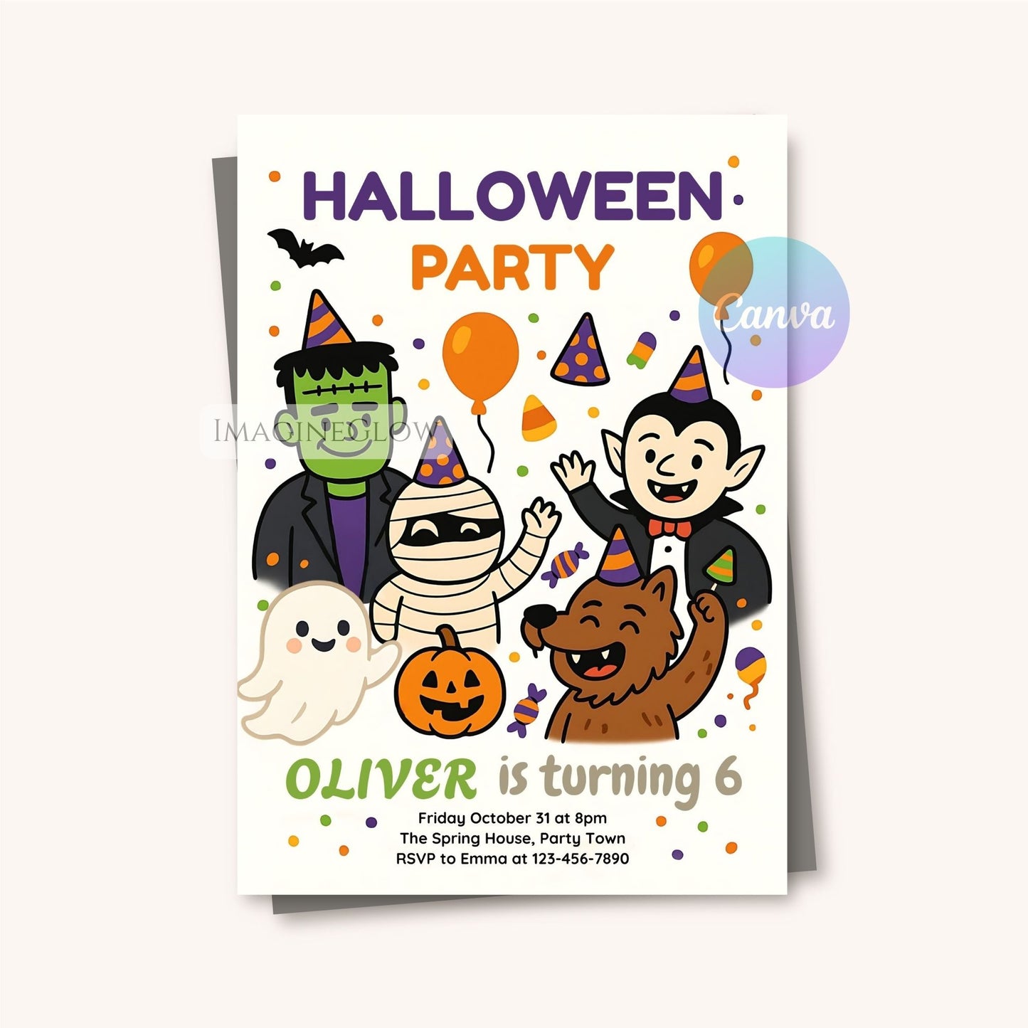 editable halloween party invite