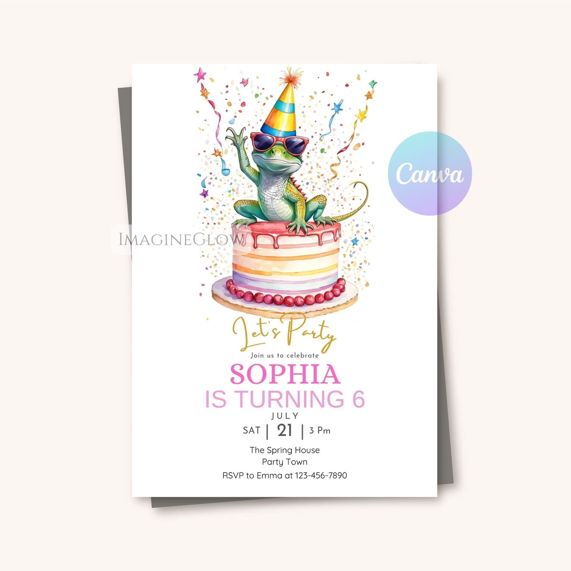 editable reptile party invite
lizard party invite for boys
