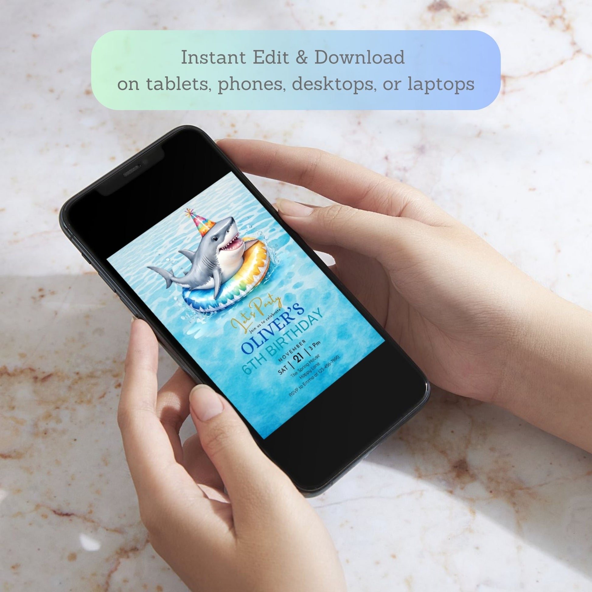 shark birthday invite for boys
cute shark birthday evite