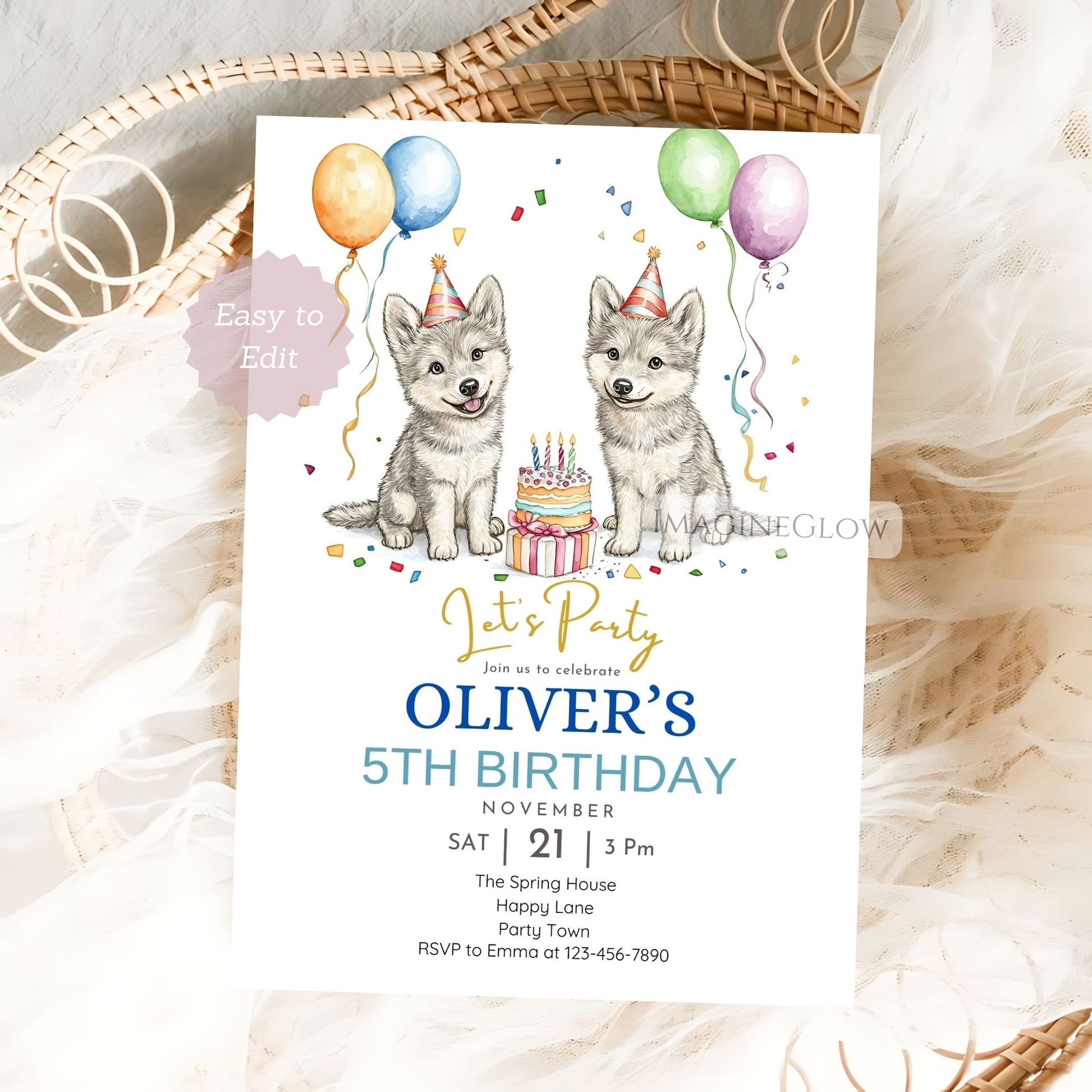 Wolf pack birthday celebration card