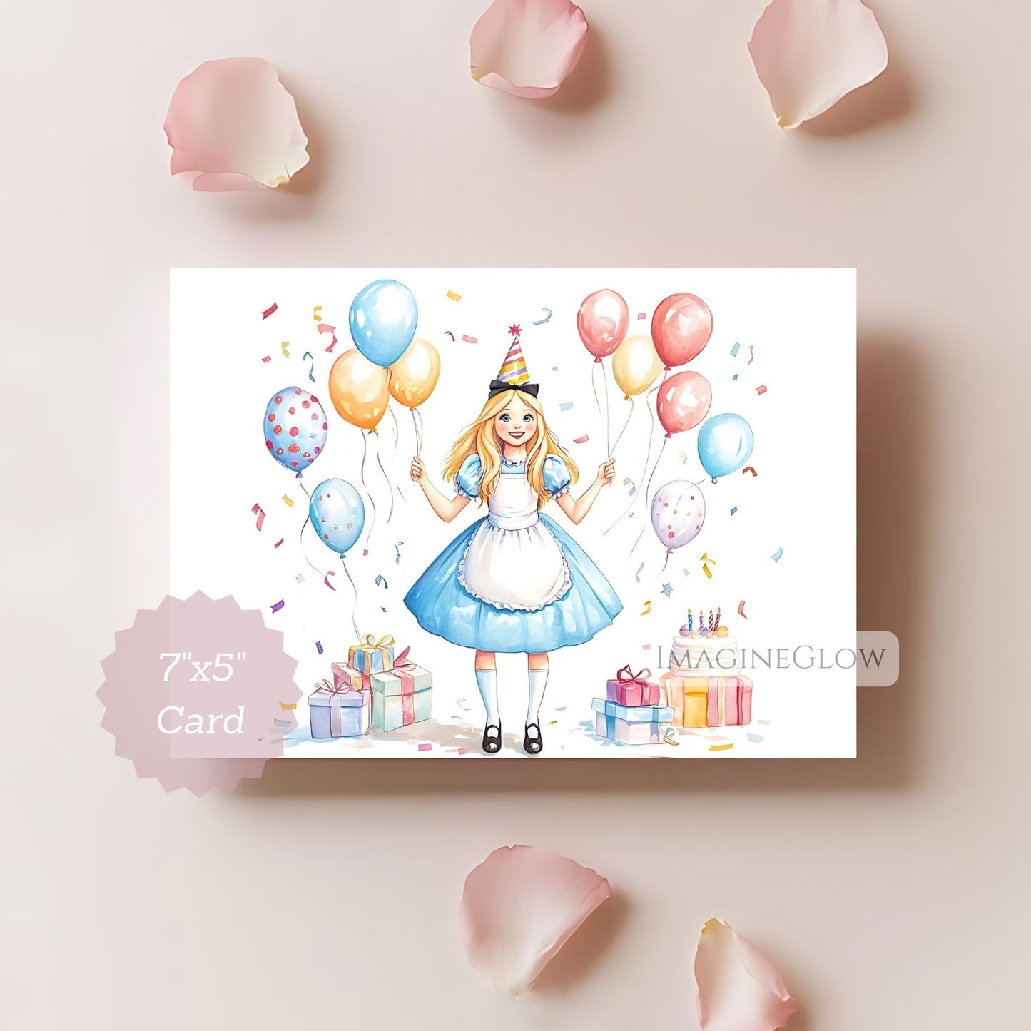 digital Alice in Wonderland card
kids Wonderland birthday card