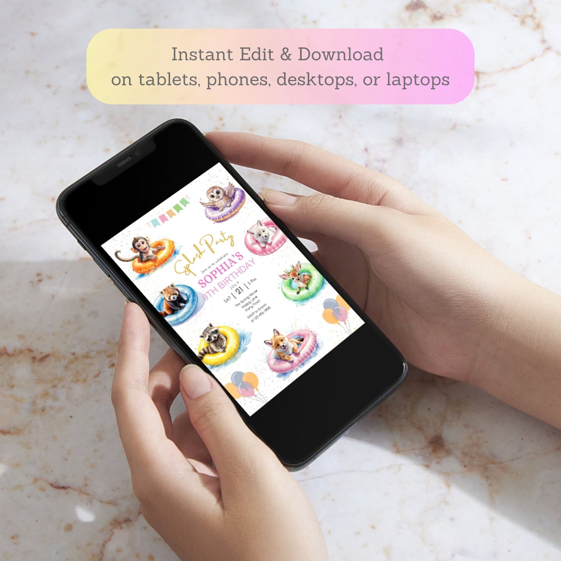 forest animals summer birthday card