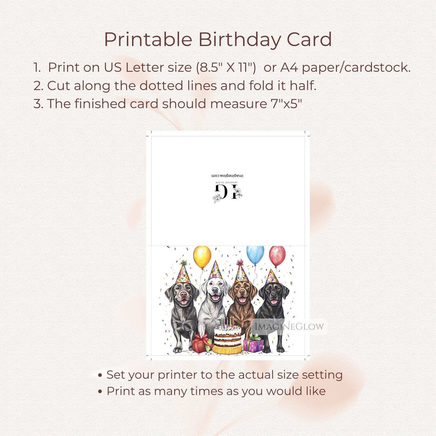 Labrador Retriever Dog Birthday Card – Cute Puppy Greeting Card