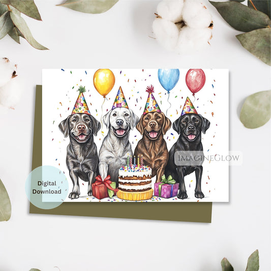Labrador Retriever Dog Birthday Card – Cute Puppy Greeting Card