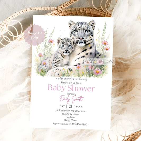 leopard baby shower invitation