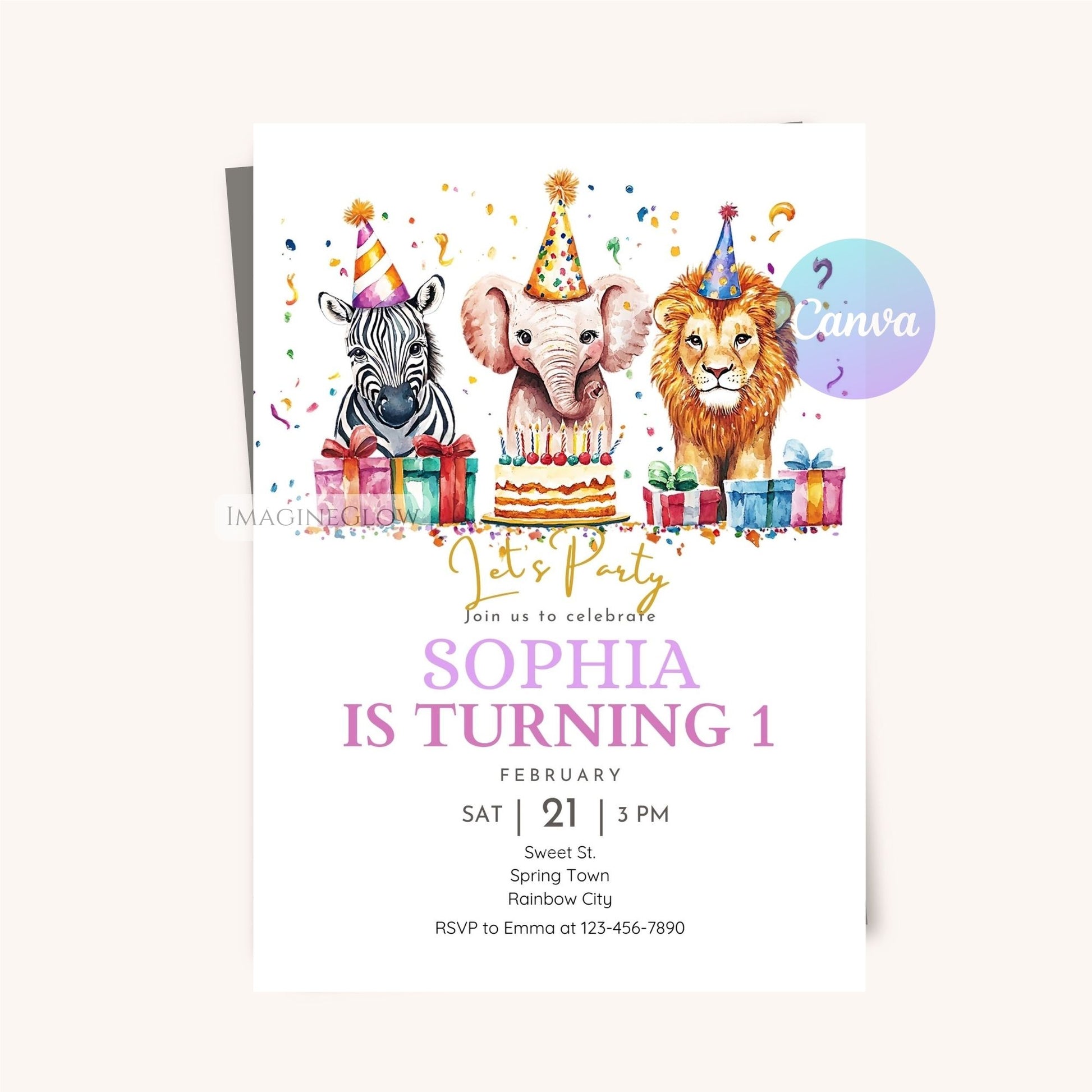 Editable Jungle Safari Party Invite - Instant Download