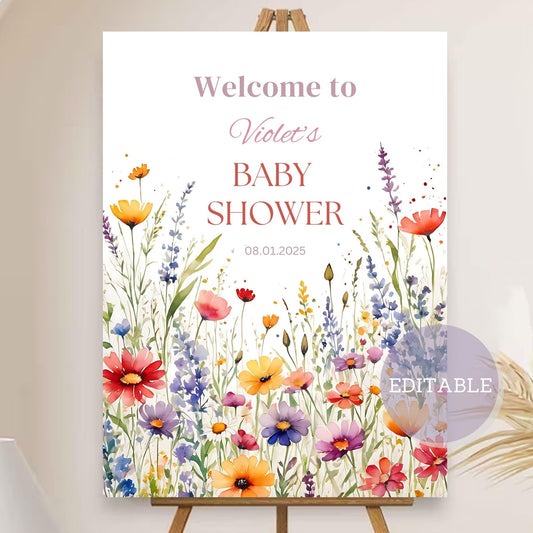 Little Blossom baby shower welcome sign editable floral baby shower decor
Floral baby shower sign Little Blossom personalized baby girl shower decoration