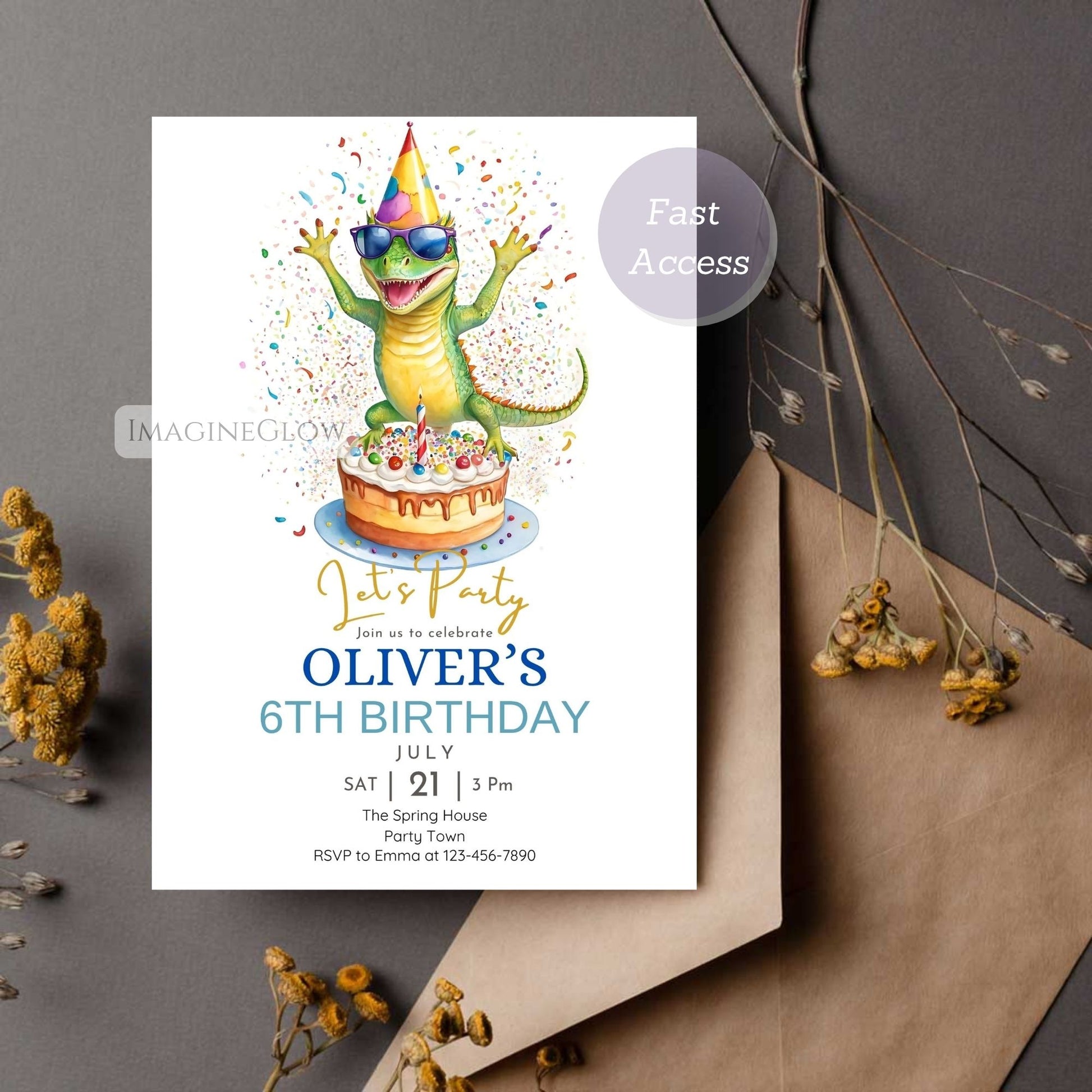 lizard birthday card design