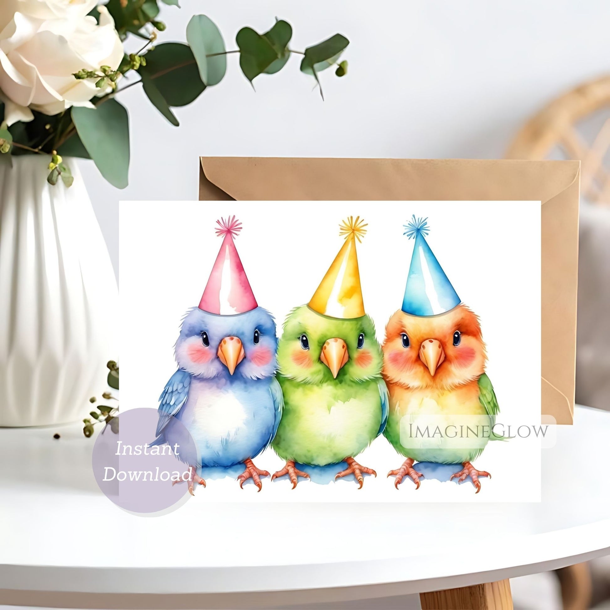 lovebirds birthday card
romantic birthday card with birds