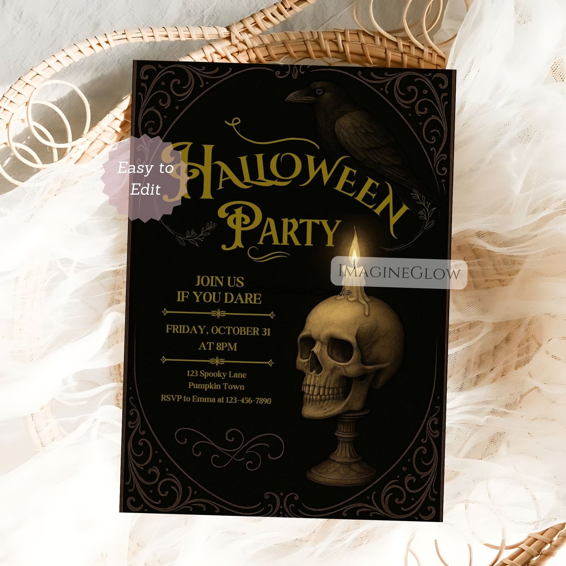 macabre halloween invitation template