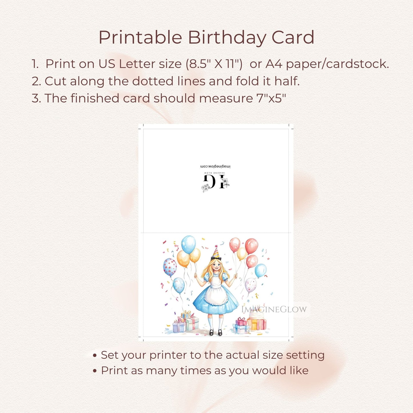 fairy tale birthday card
Wonderland party card
Alice birthday greeting card