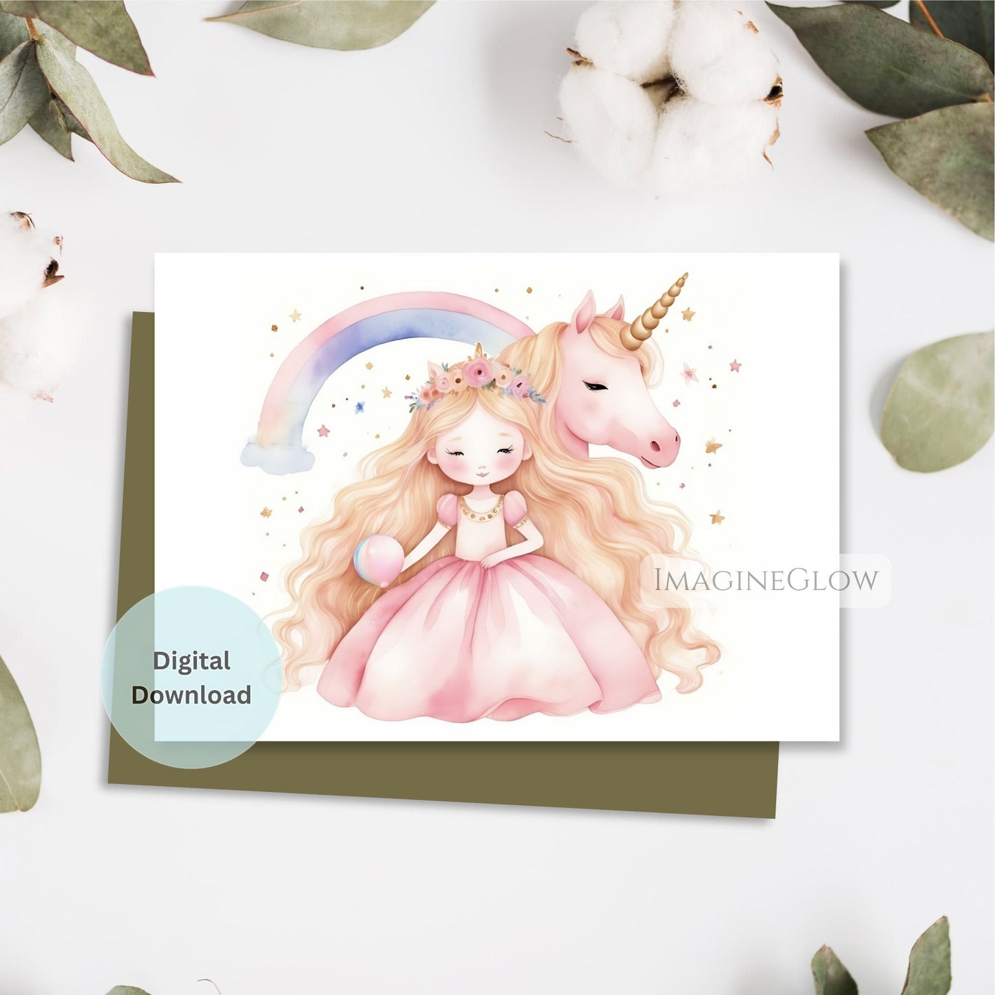 Unicorn little princess birthday card
Printable unicorn card for girls
Magical princess birthday card
Cute unicorn greeting card
Fairy tale birthday card for kids