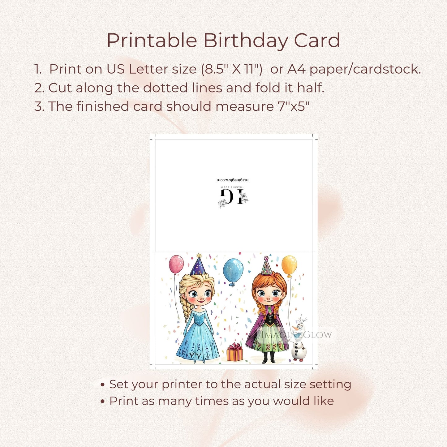 Birthday card for Frozen fans