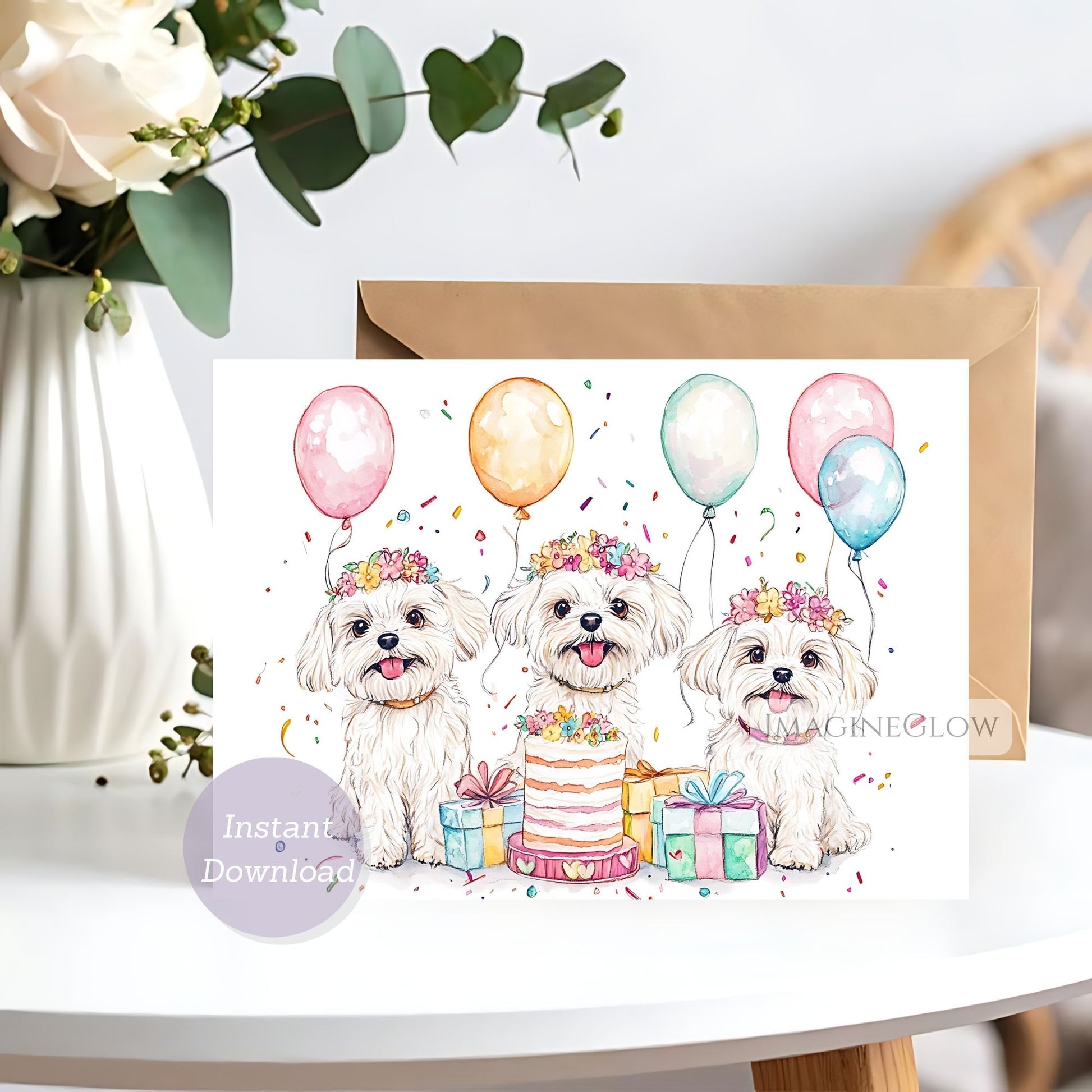 funny maltese birthday greeting
dog lover maltese birthday card
happy birthday maltese card