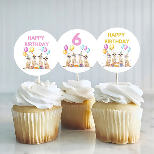 meerkat cupcake toppers printable
wild animal birthday cupcake topper