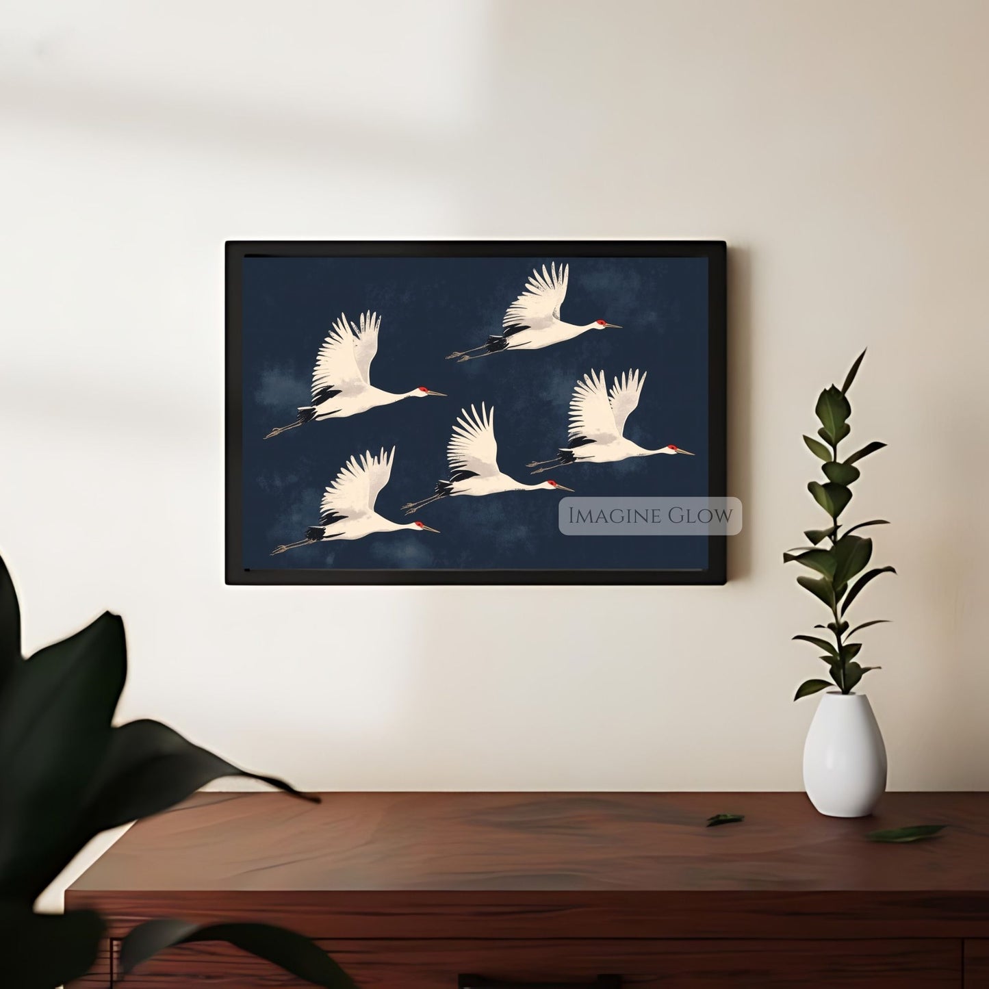 Traditional Japanese bird painting in antique style.