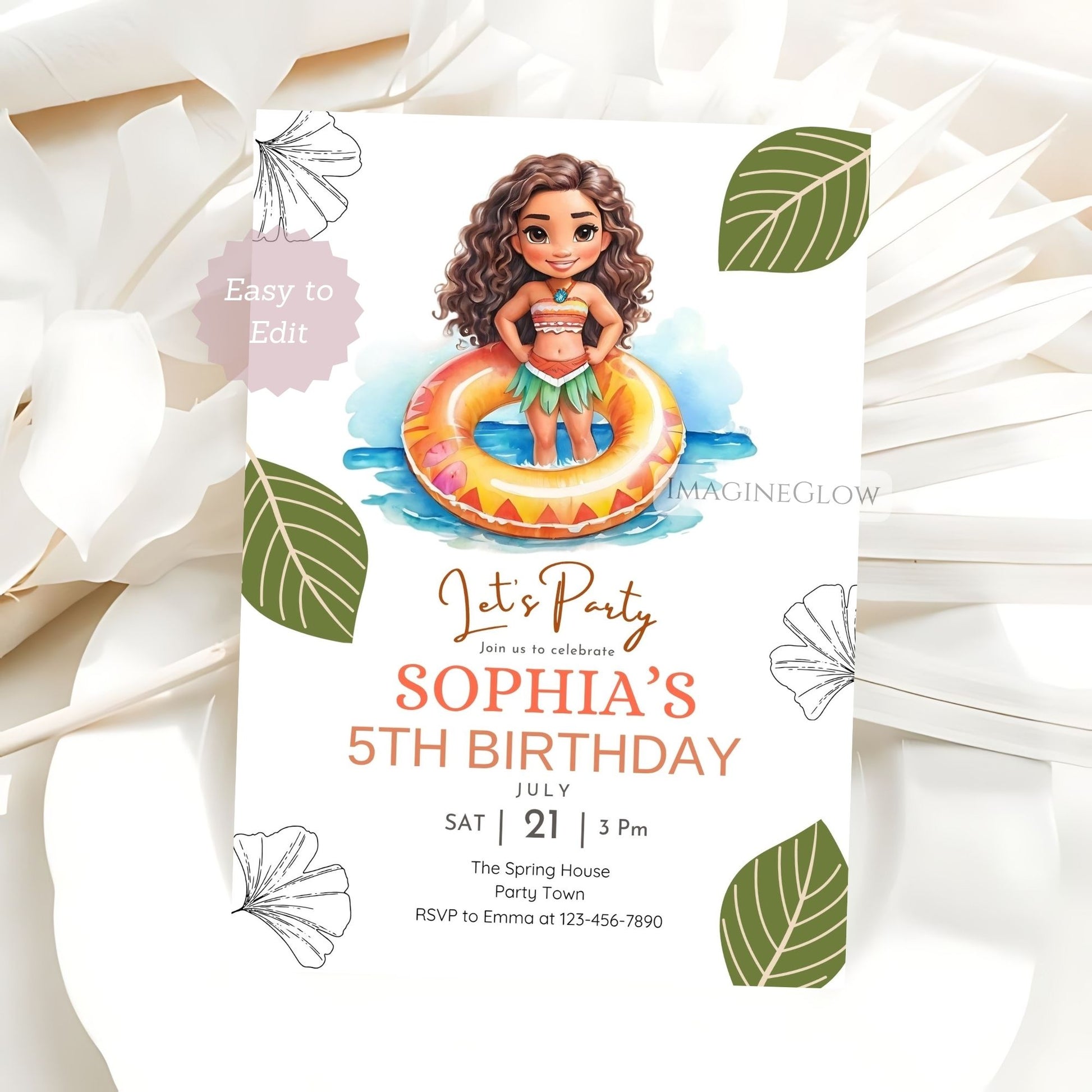editable moana swim invite
moana themed birthday digital download