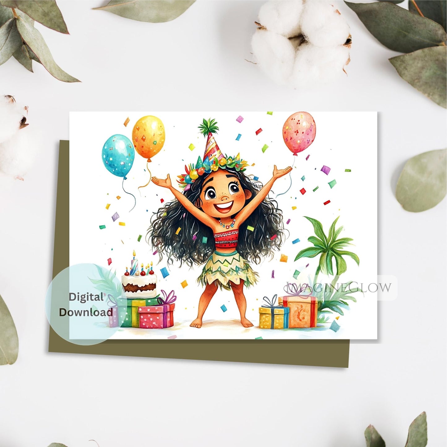 Digital printable Moana birthday card
Tropical island Moana birthday card
Moana card for princess birthday celebration