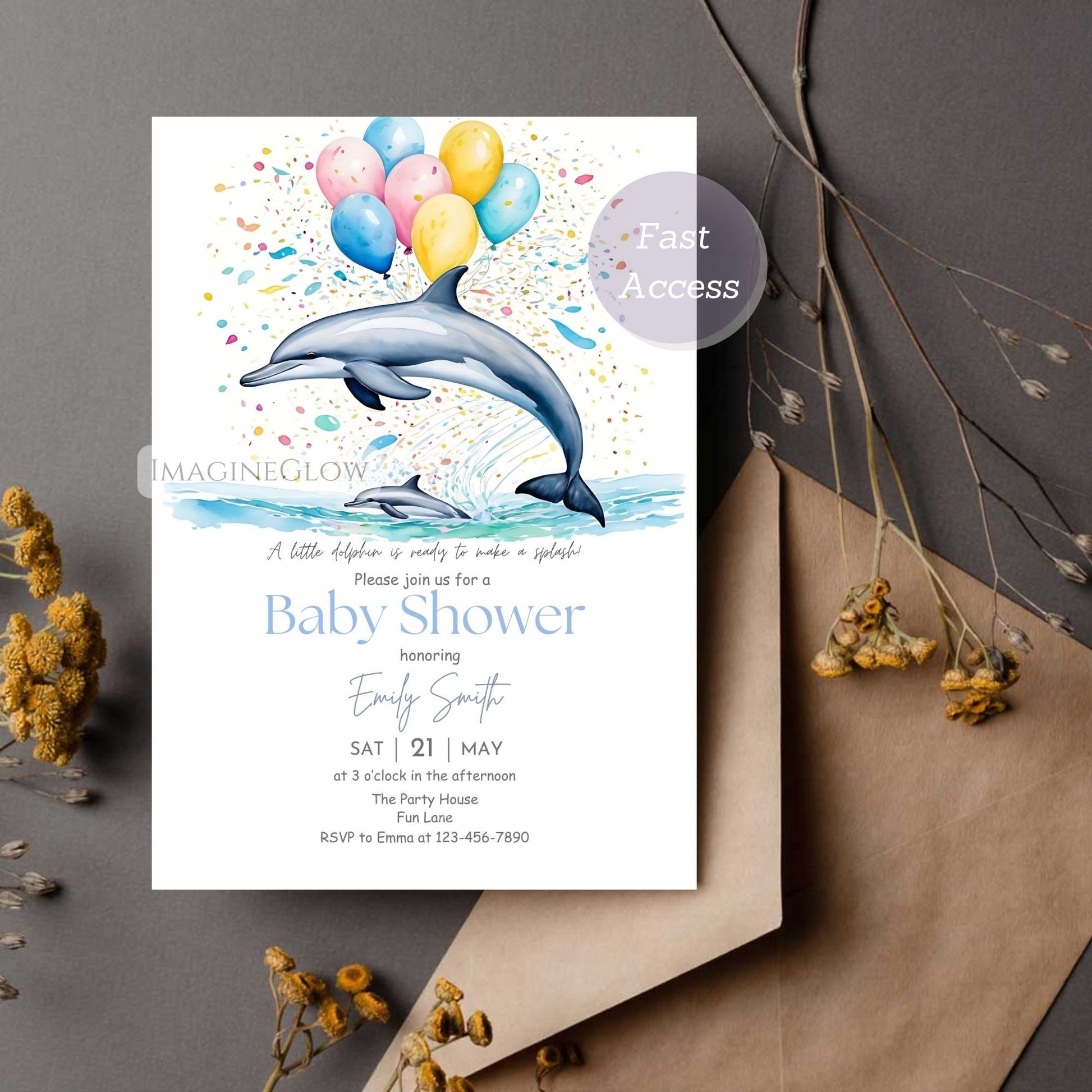 marine animal baby shower template