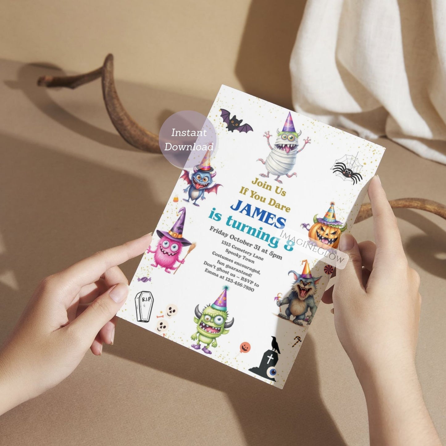 spooky monster bash costume party invite