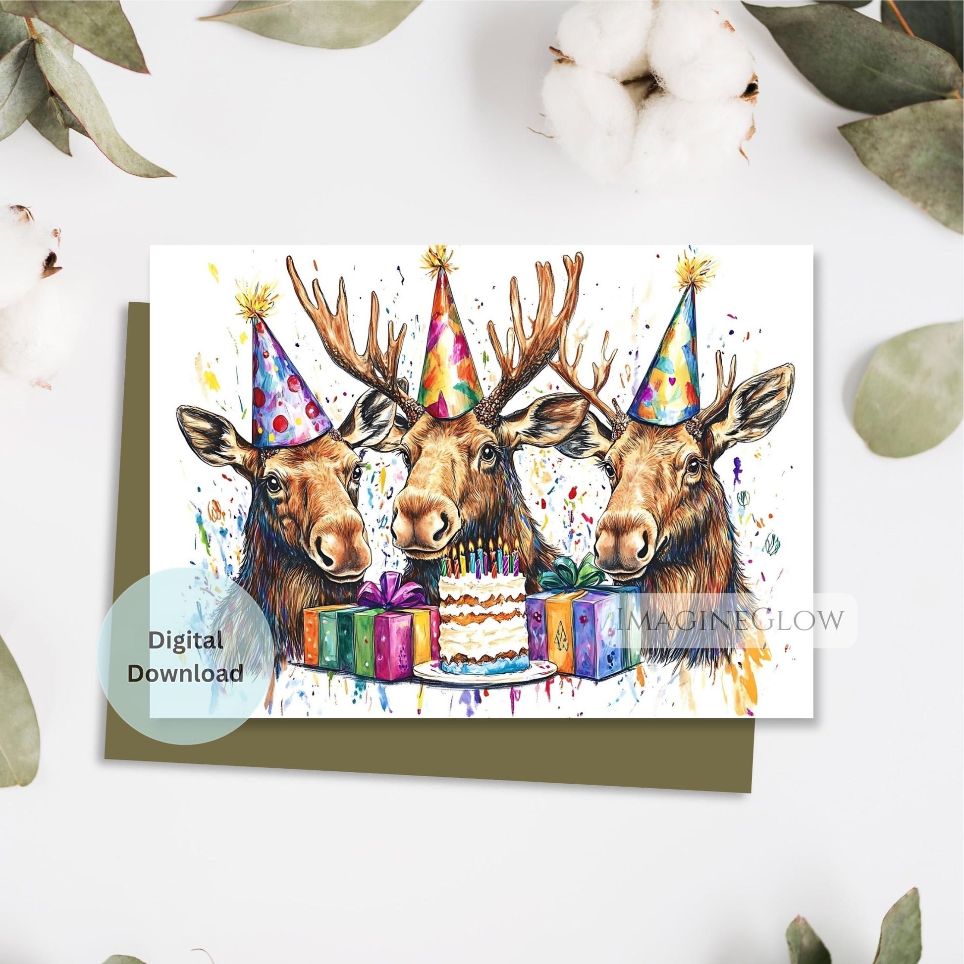 moose birthday card
printable moose greeting card
rustic wildlife birthday card