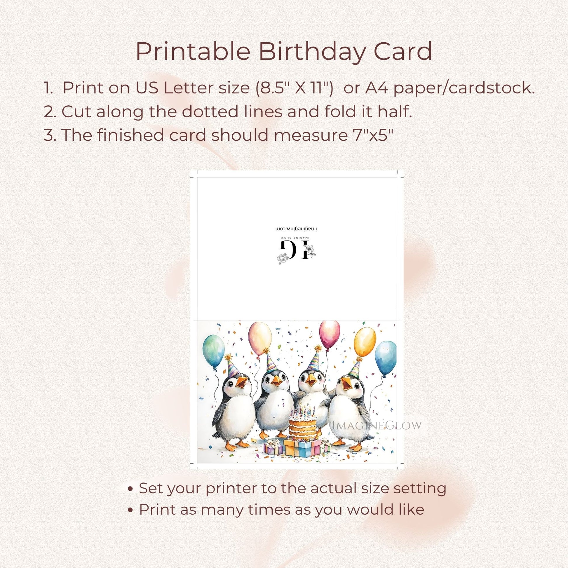 wildlife printable birthday card
coastal bird themed birthday card