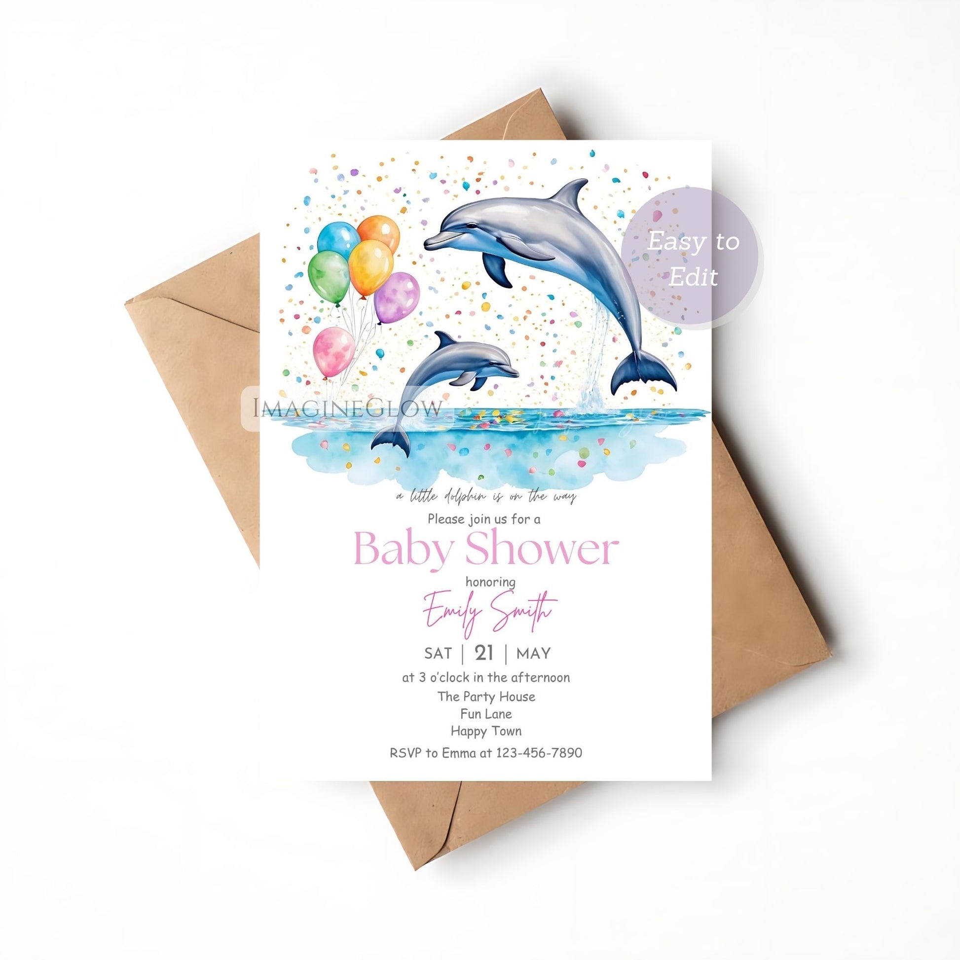editable ocean baby shower
