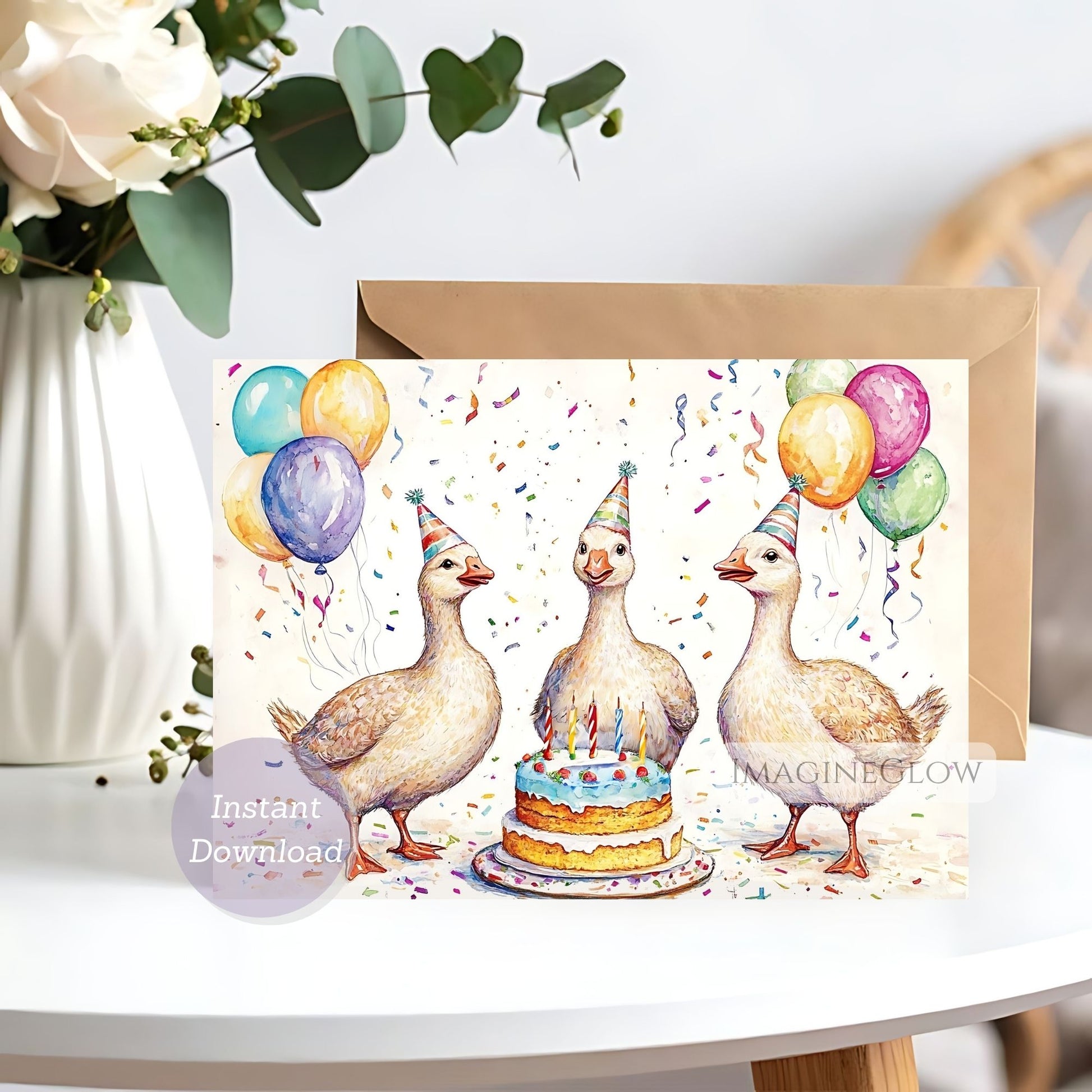 printable funny card
blank inside silly goose card