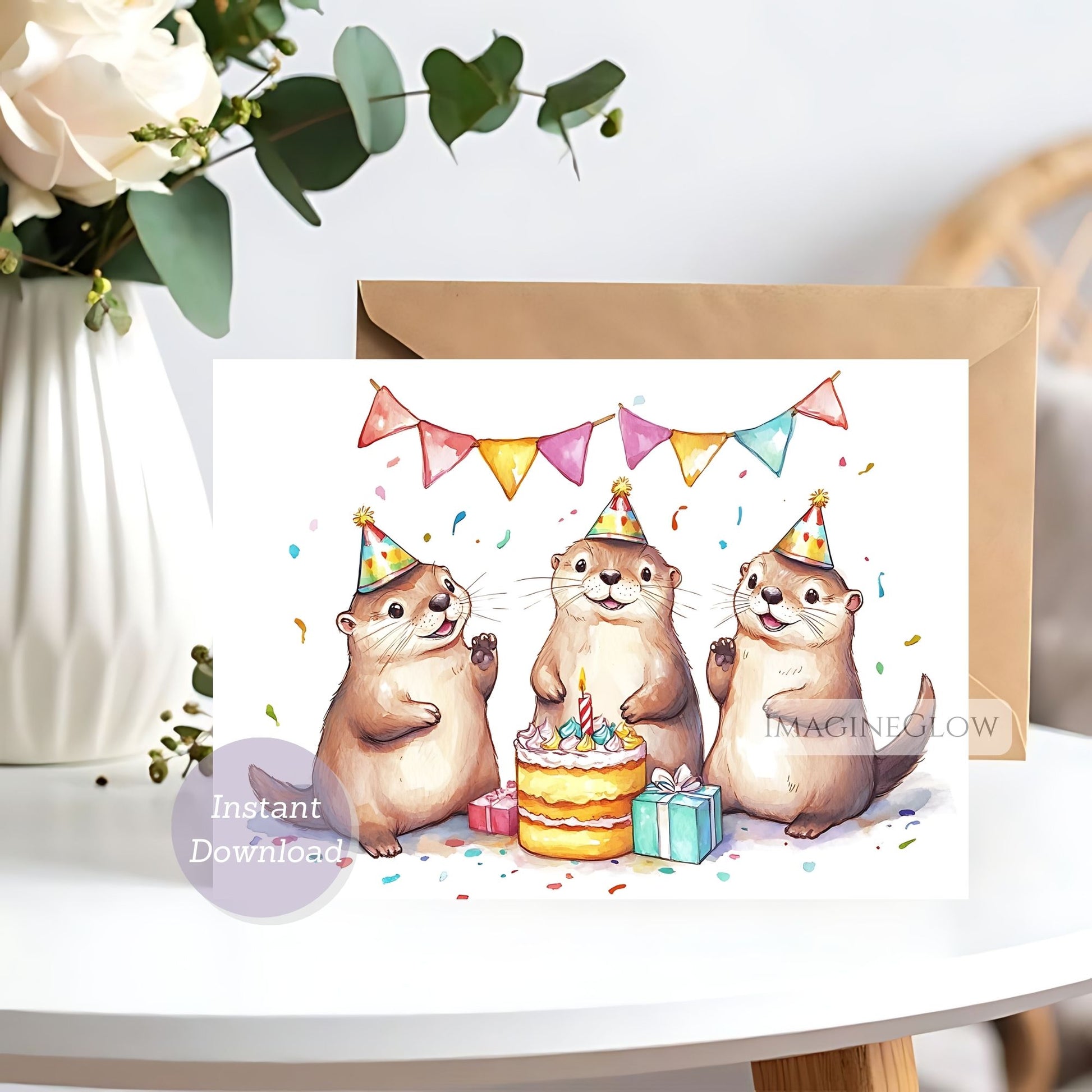 Otter birthday card for girl
Cute otter printable birthday card
Otter greeting card for kids
Animal birthday card for girl
Sea otter themed birthday card