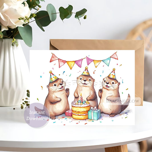 Otter birthday card for girl
Cute otter printable birthday card
Otter greeting card for kids
Animal birthday card for girl
Sea otter themed birthday card