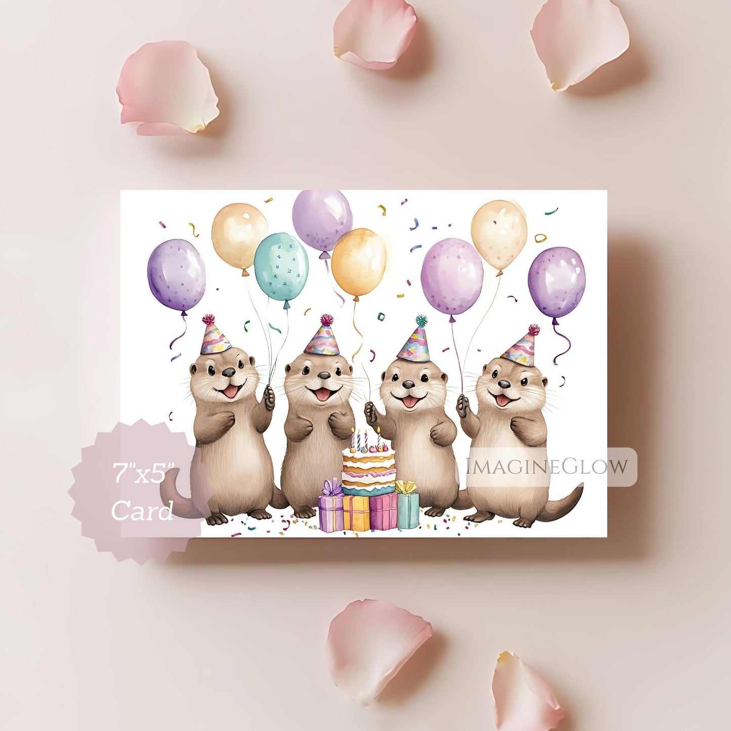 otter happy birthday card for kids
cute otter illustration birthday card
animal lovers otter birthday greeting card
otter birthday card printable design
