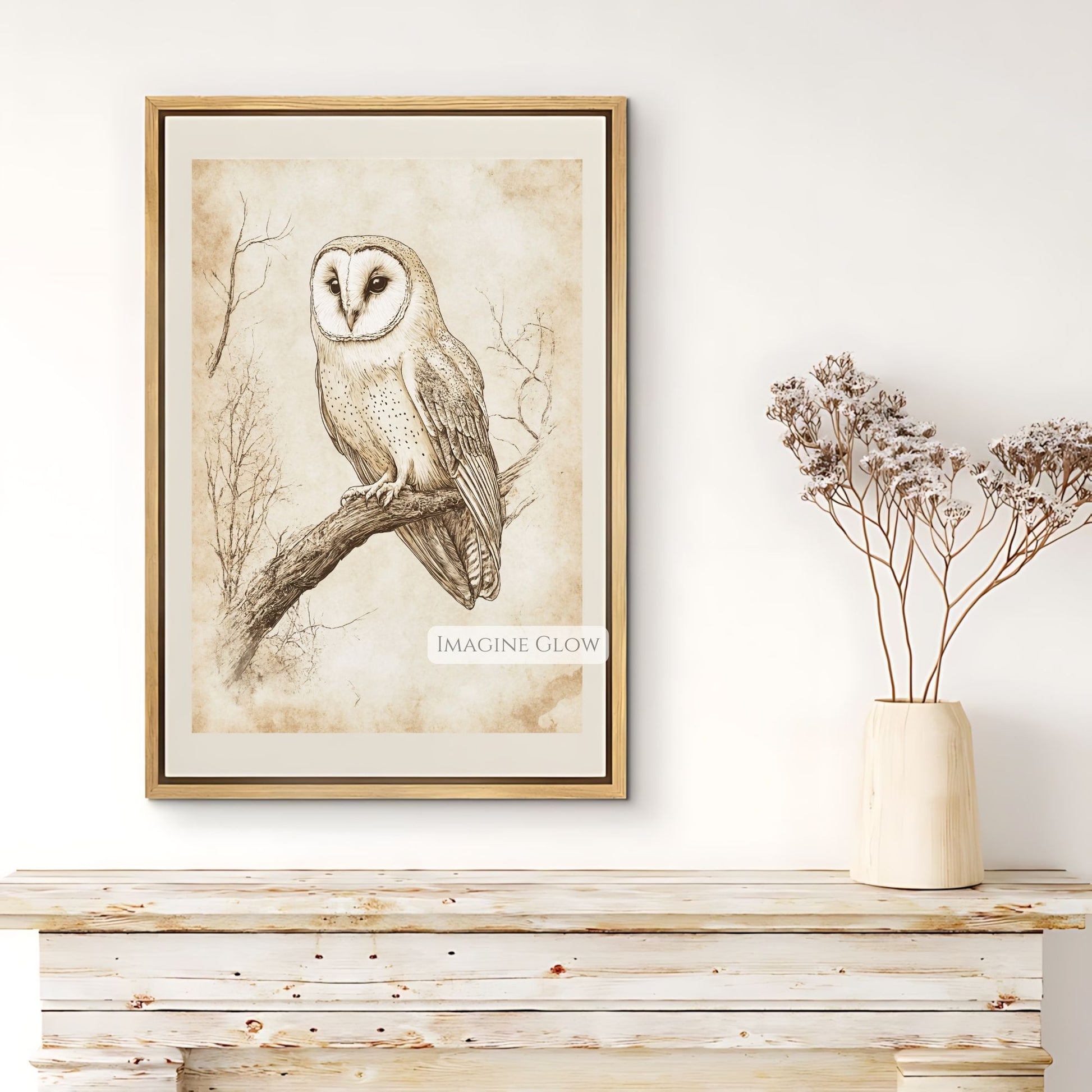 Detailed owl pencil drawing for animal art collectors.