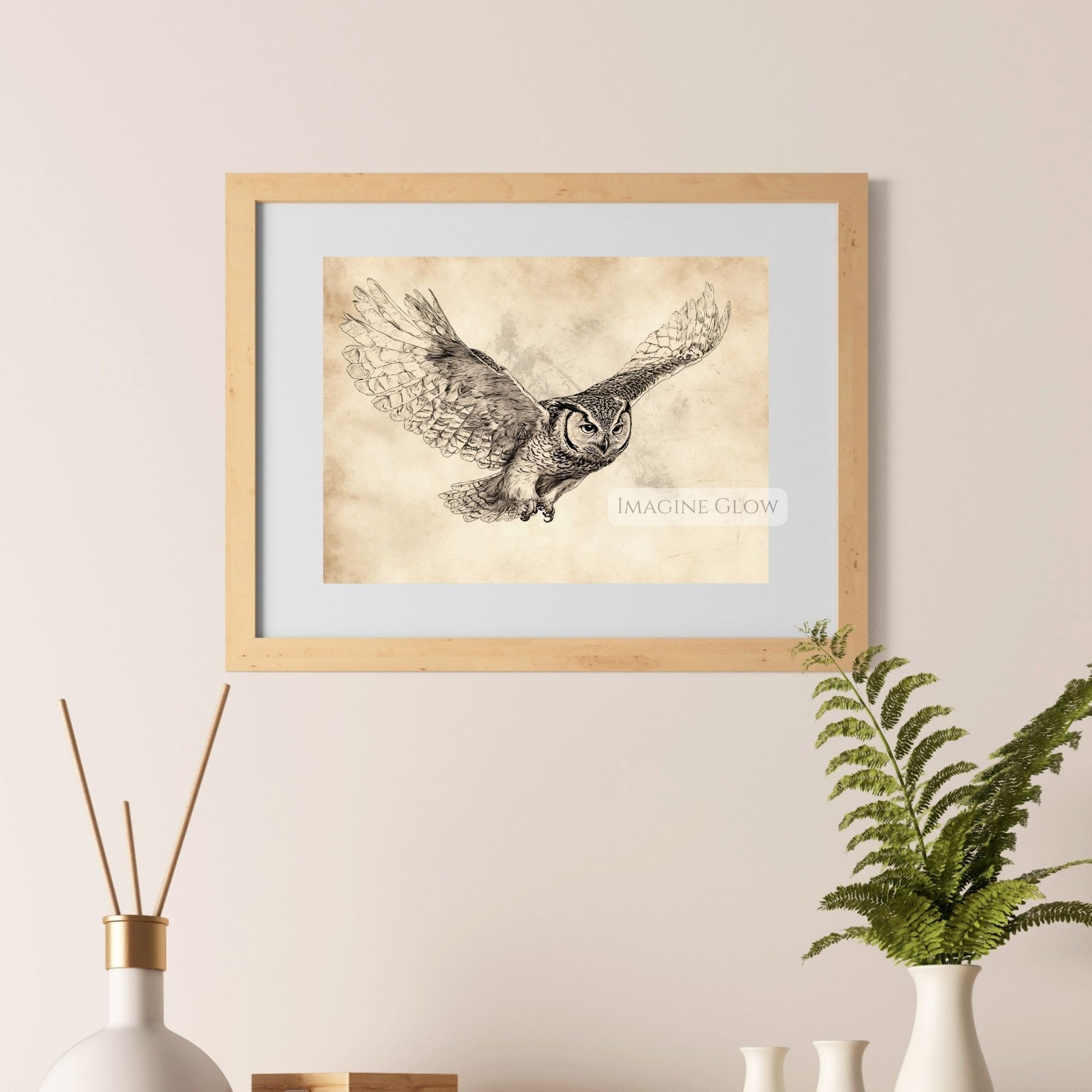 Farmhouse owl artwork for woodland lovers.