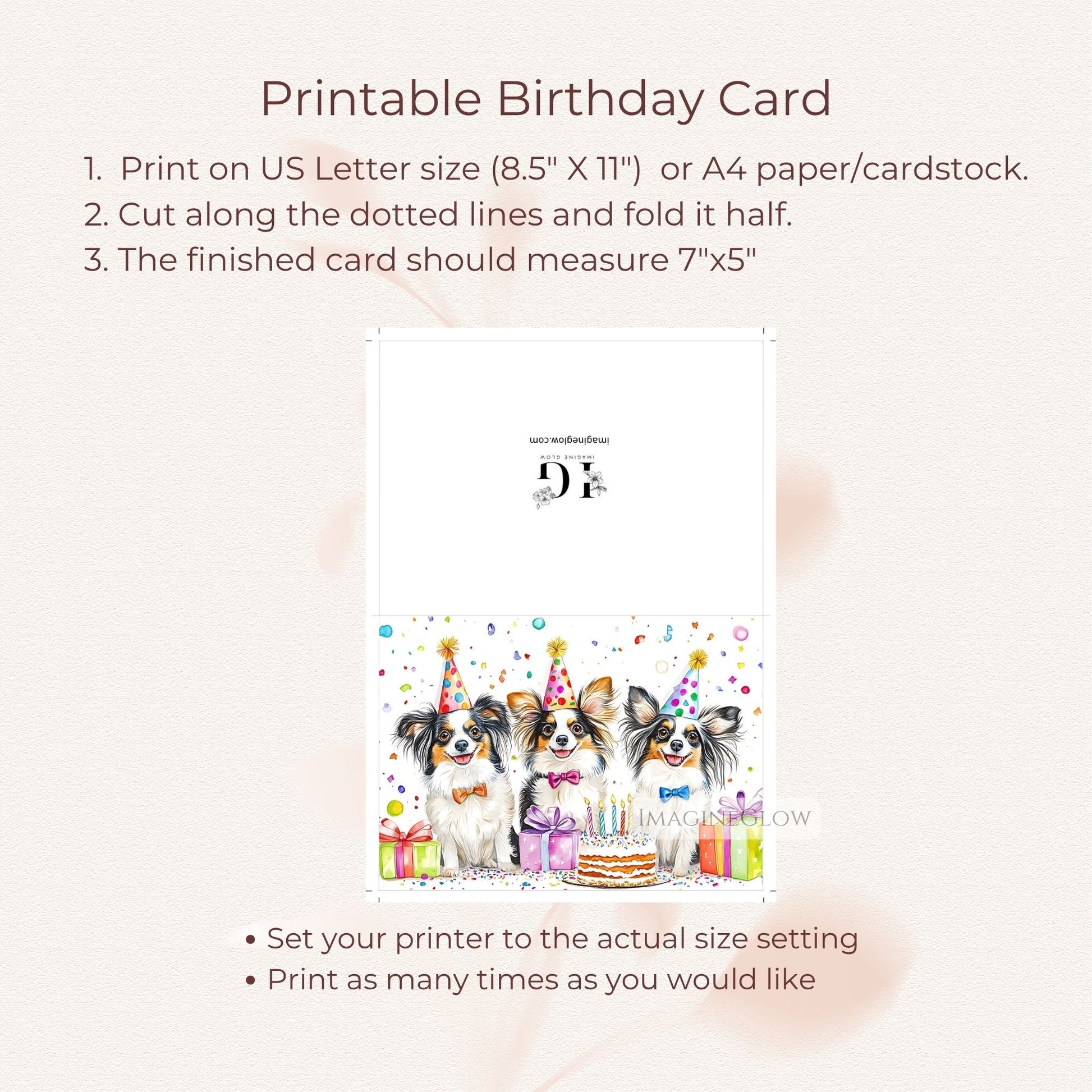 fluffy papillon dog digital card
papillon greeting card printable
adorable papillon birthday card