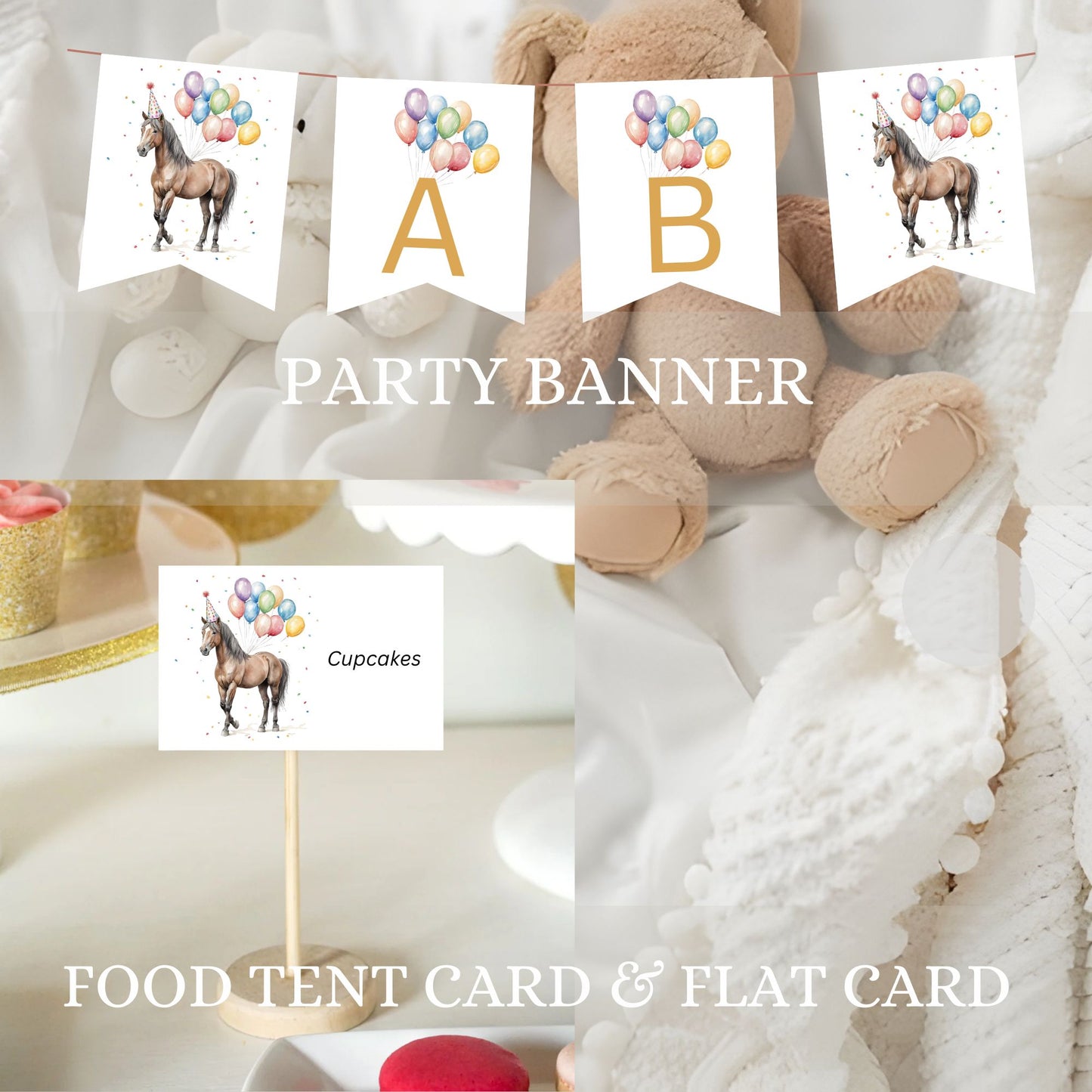 Horse Birthday Party Bundle - Cowgirl Cowboy Birthday Party Kit